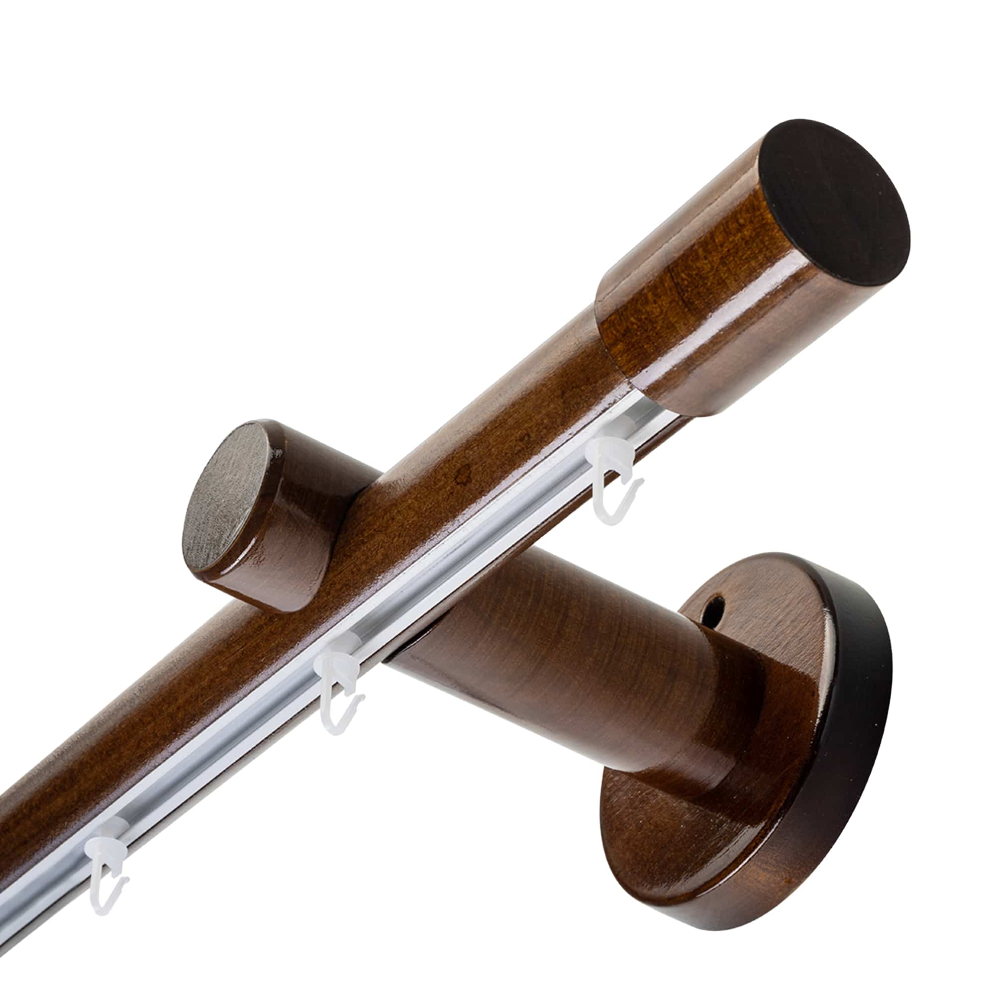 Luna Single 35 mm Wooden Curtain Rod & Track System