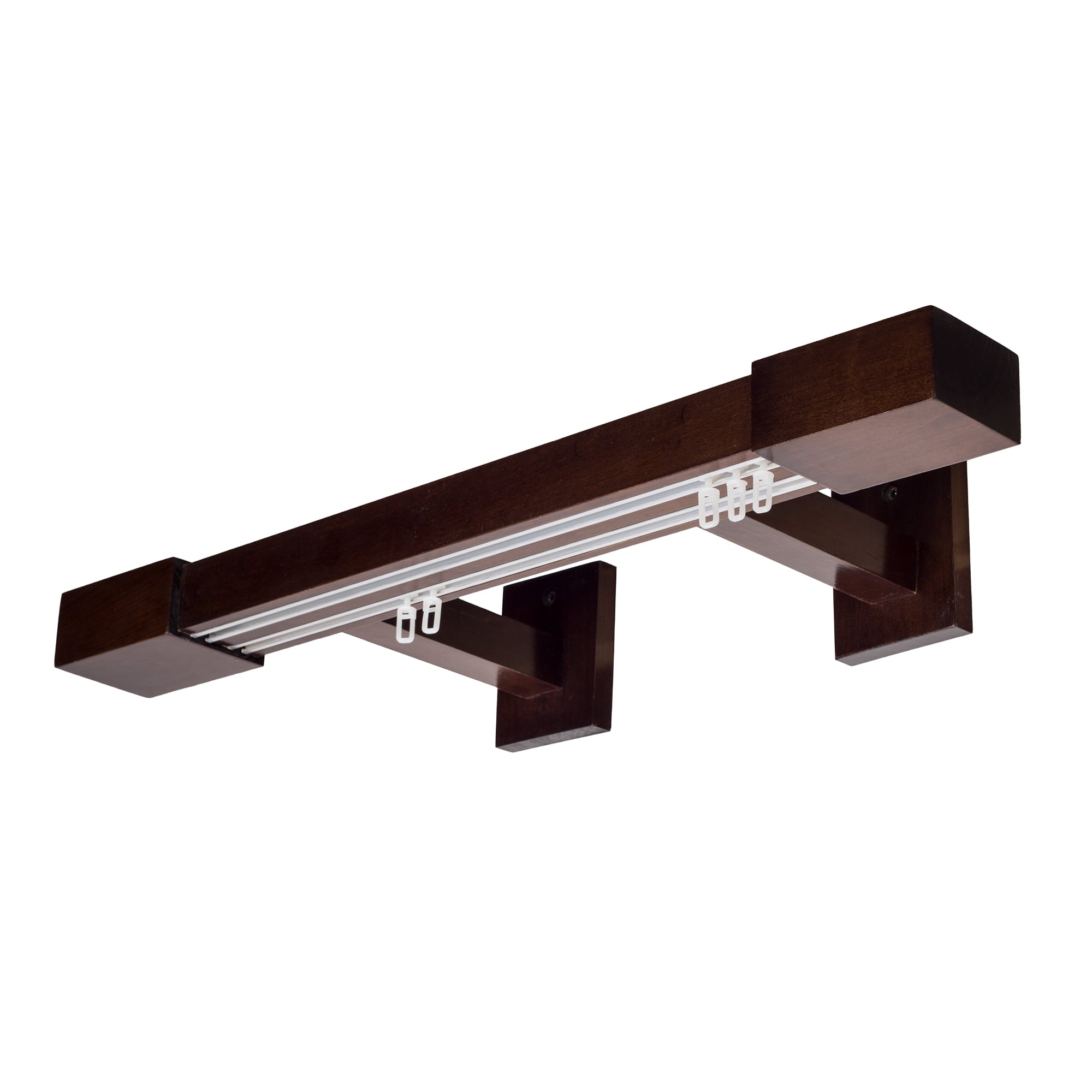 Roma Double Wooden Curtain Rod & Track System for Curtains and Drapes
