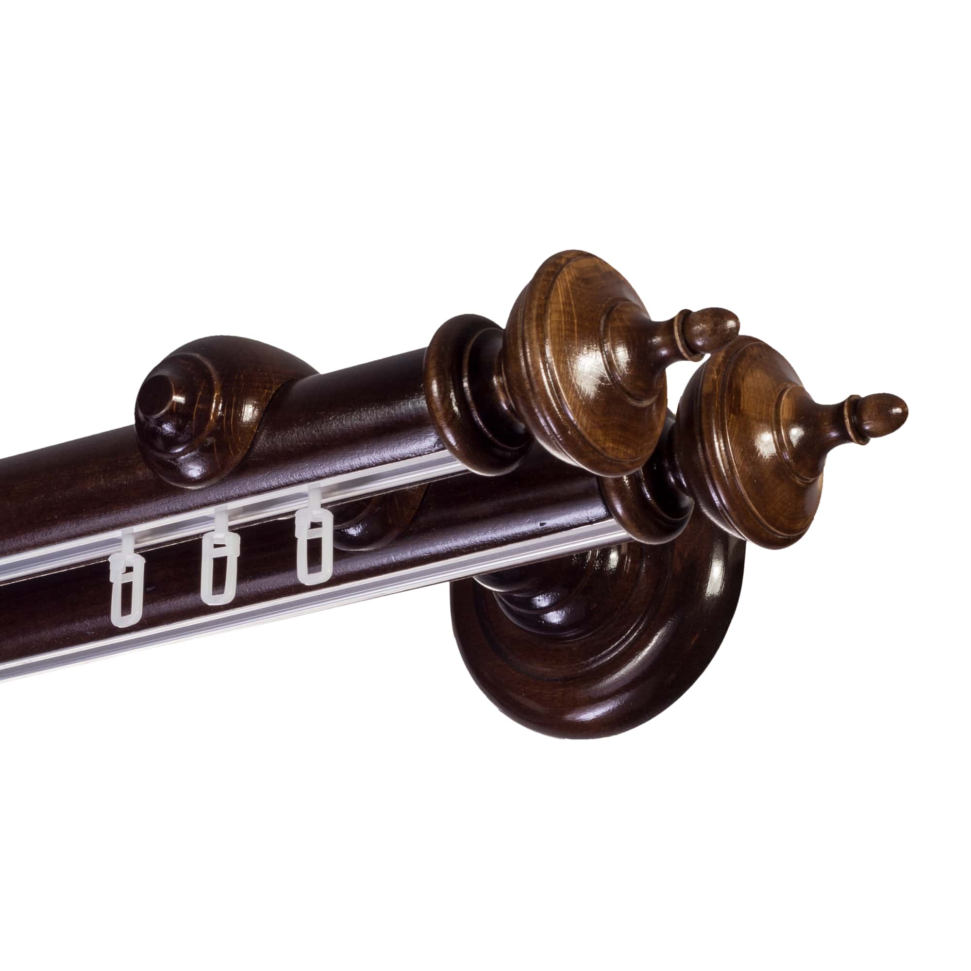 Saly Double 35 mm Wooden Curtain Rod with Aluminum Track