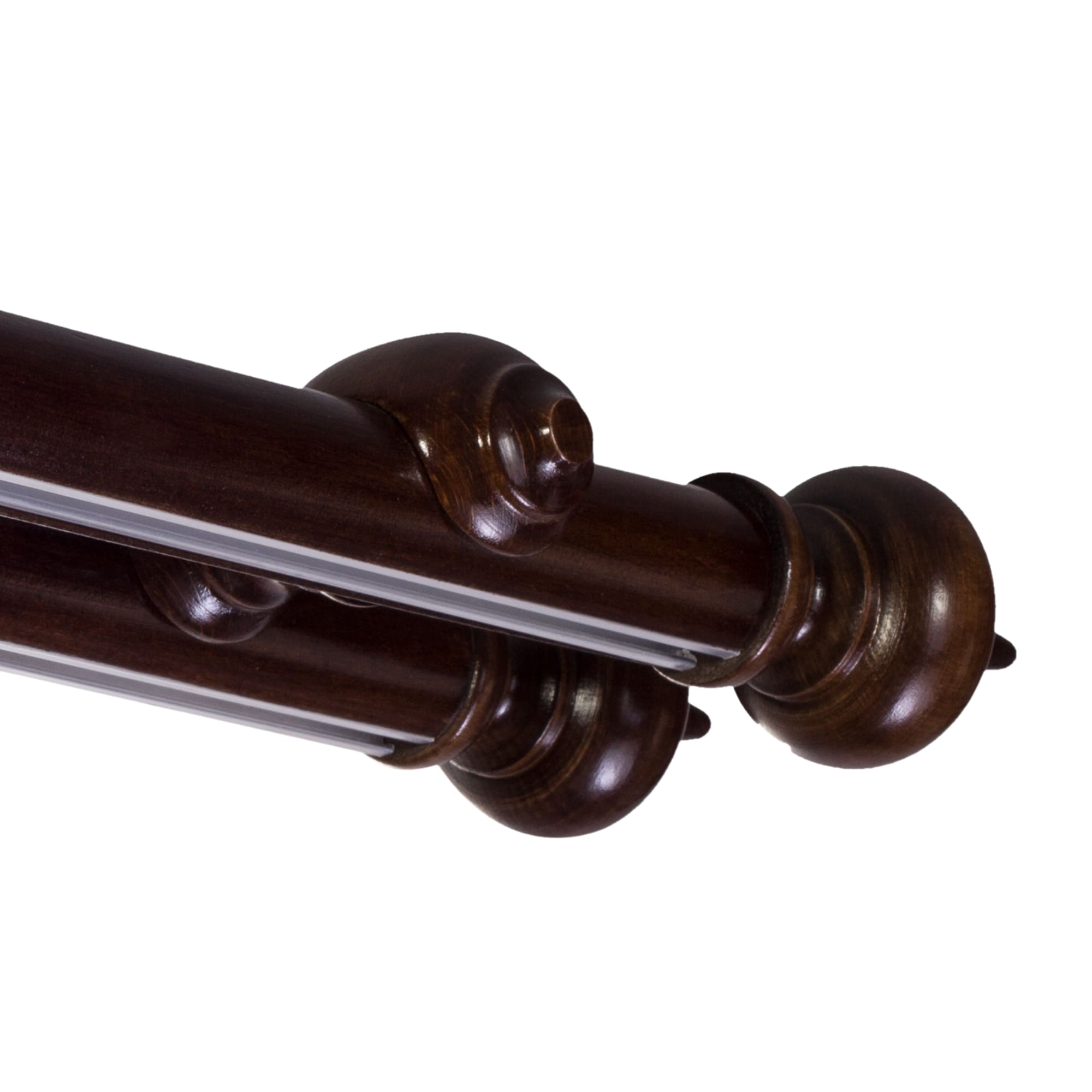Saly Double 35 mm Wooden Curtain Rod with Aluminum Track