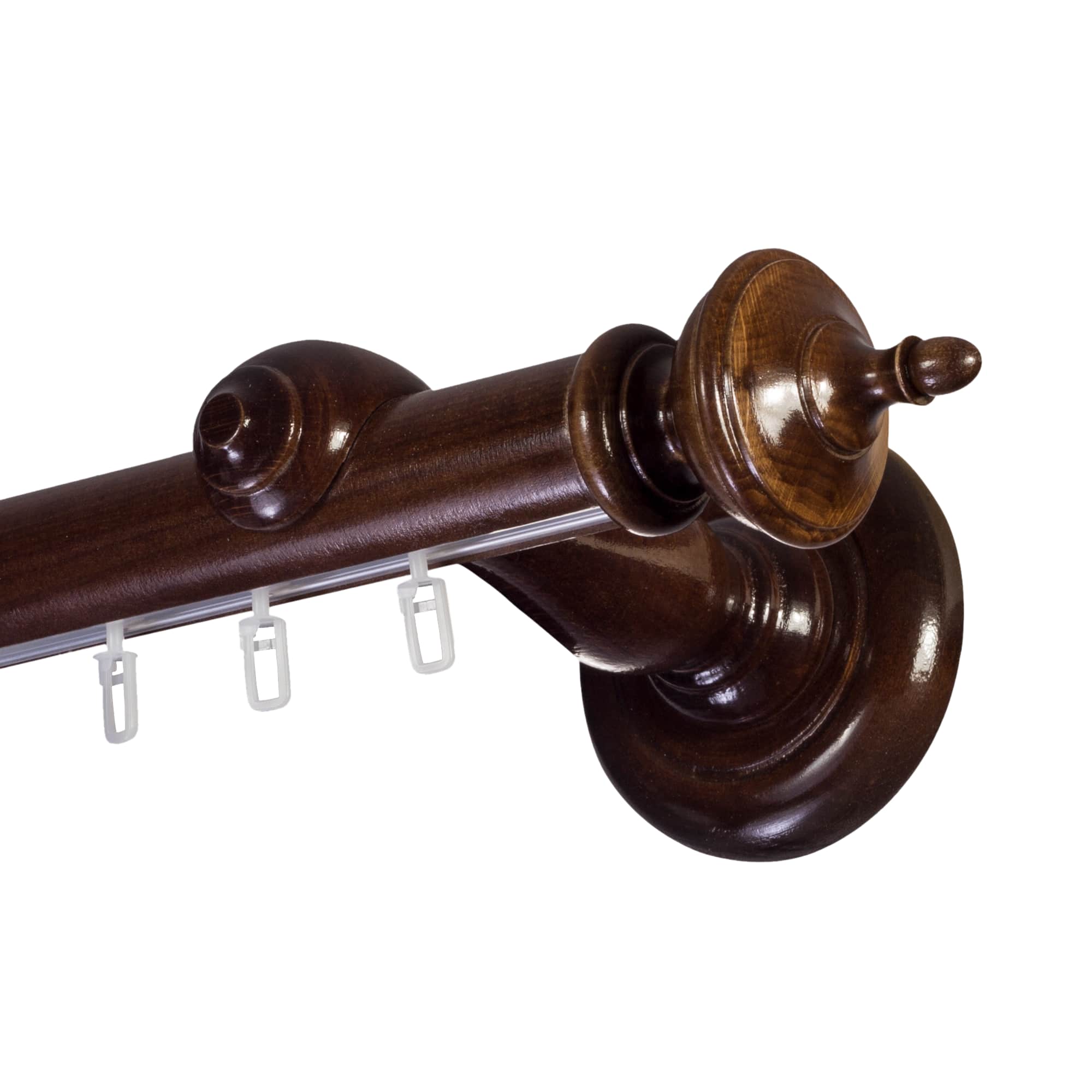Saly Single 35 mm Wooden Curtain Rod with Aluminum Track