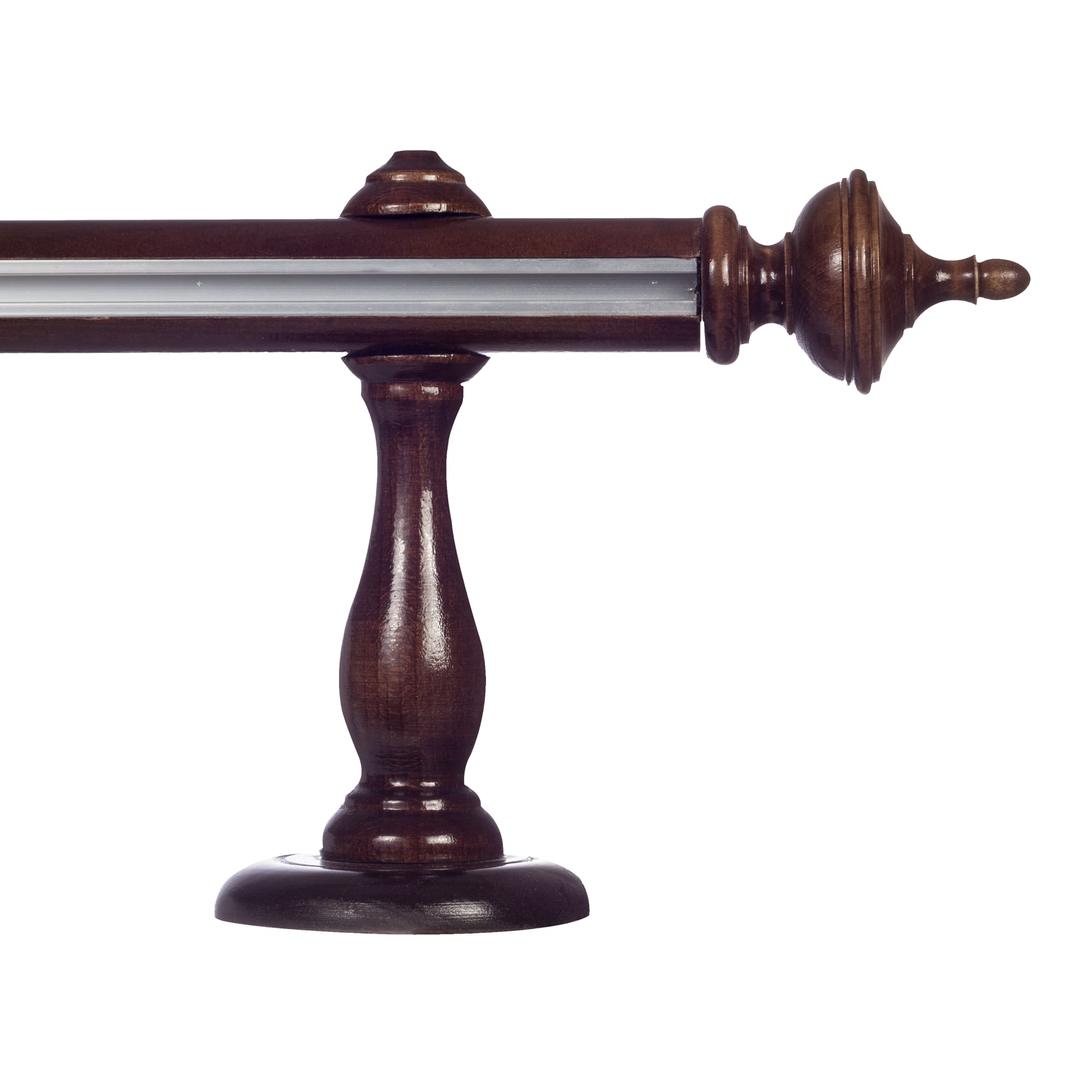 Saly Single 35 mm Wooden Curtain Rod with Aluminum Track