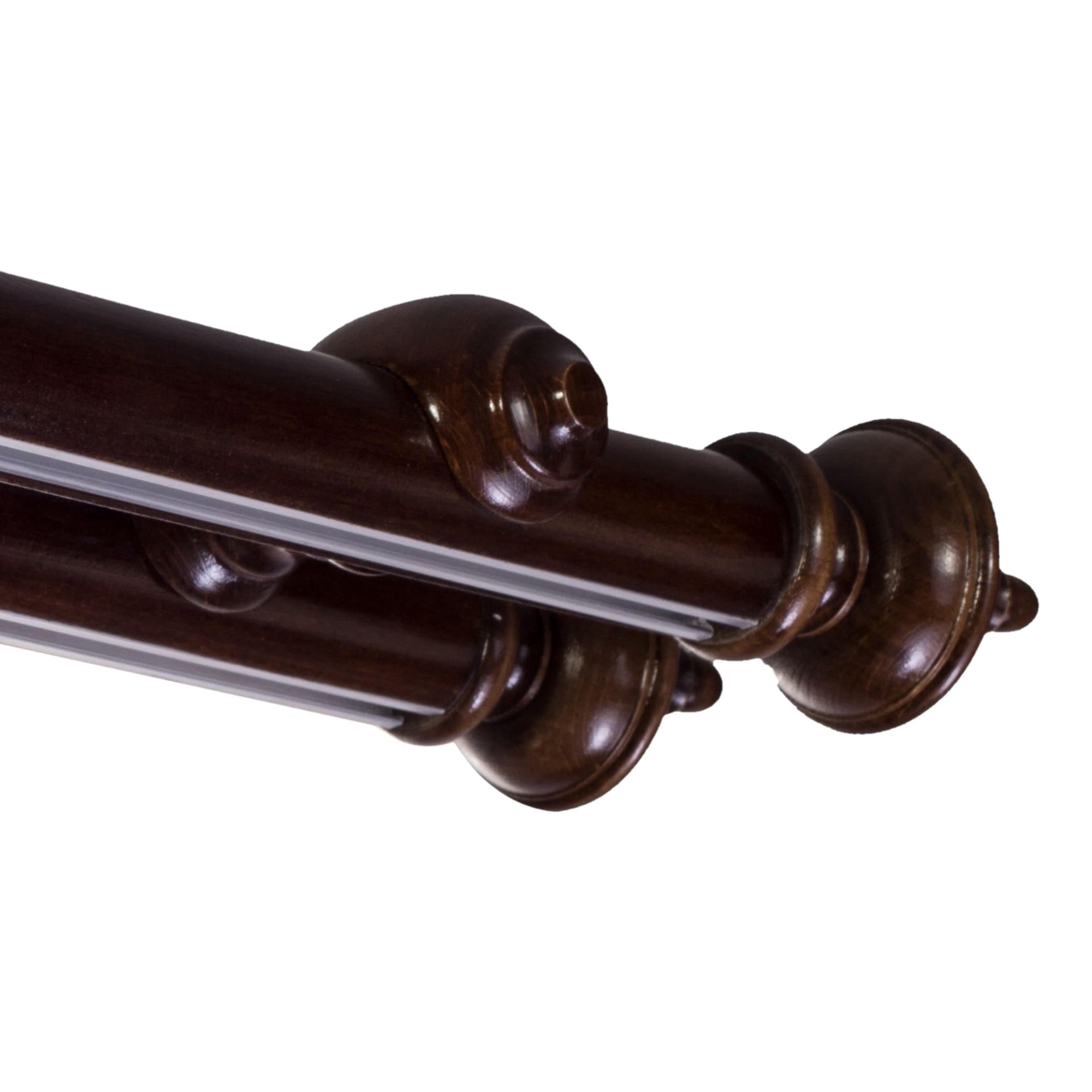 STELLA DOUBLE 35 MM WOODEN CURTAIN ROD WITH ALUMINUM TRACK