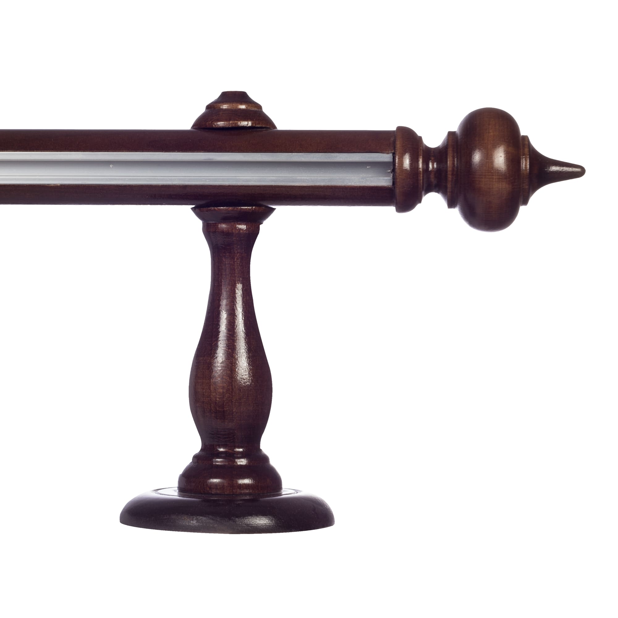 Stella Single 35 mm Wooden Curtain Rod with Aluminum Track