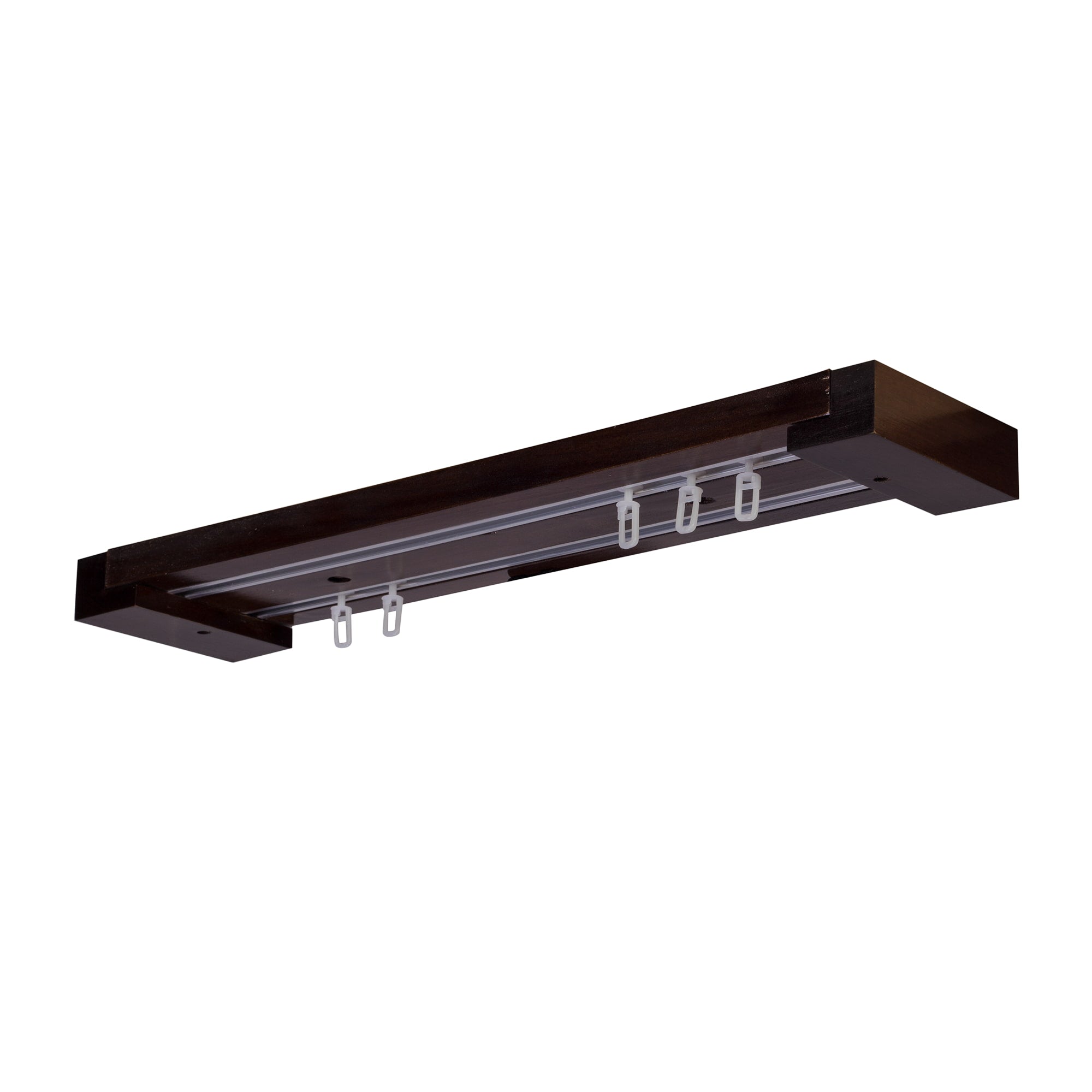 Curtain and drape track system Travetto Double made of wood
