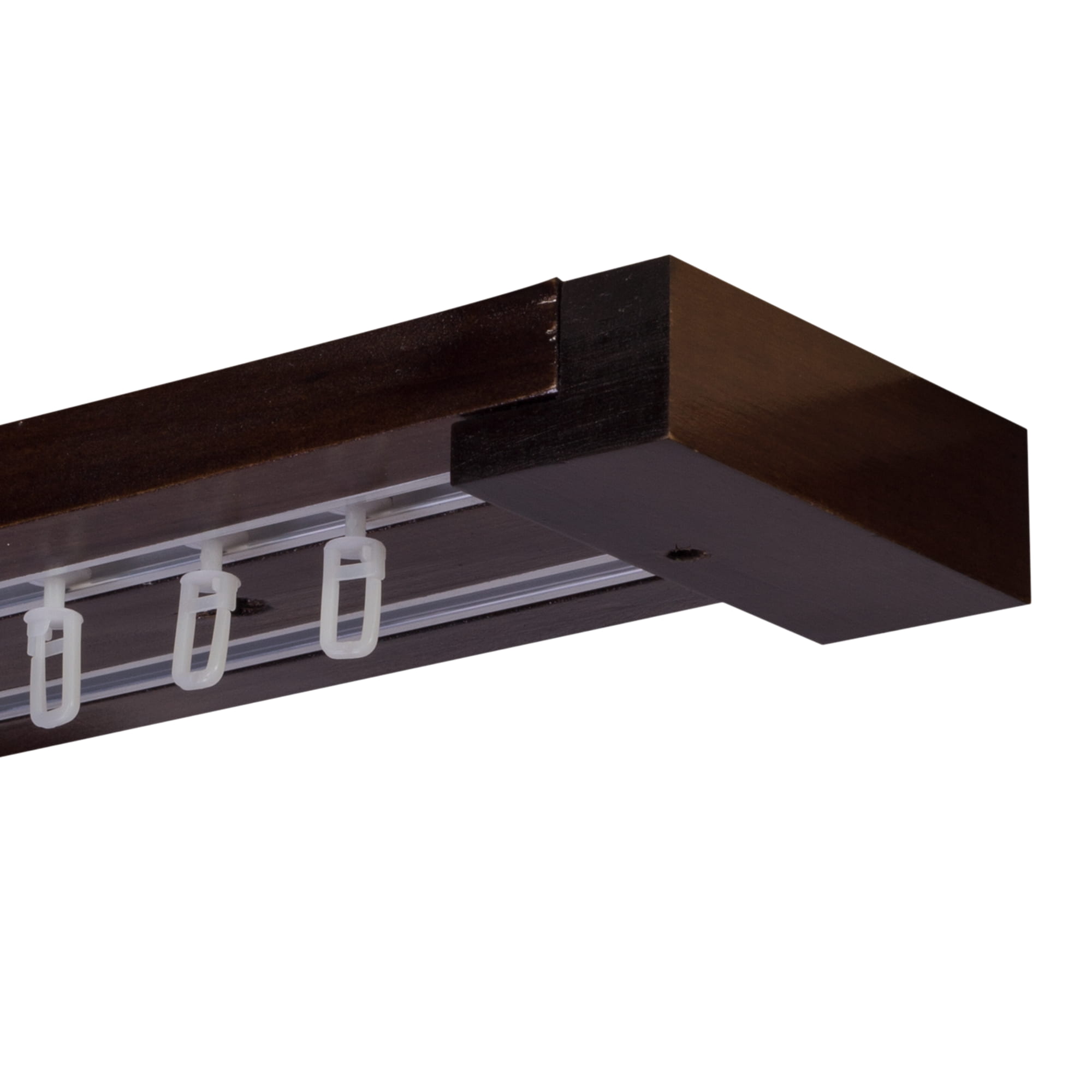 Curtain and drape track system Travetto Double made of wood
