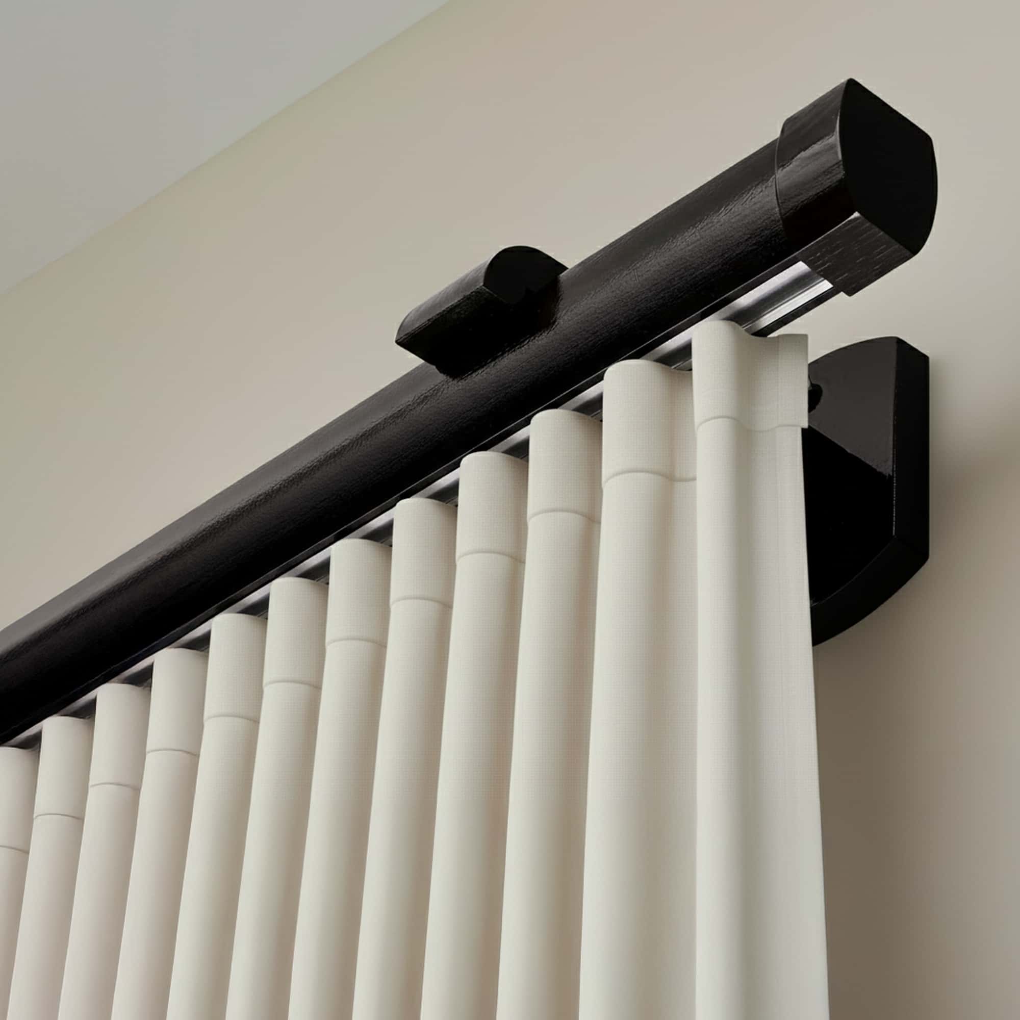 Domino Single Wooden Curtain Rod