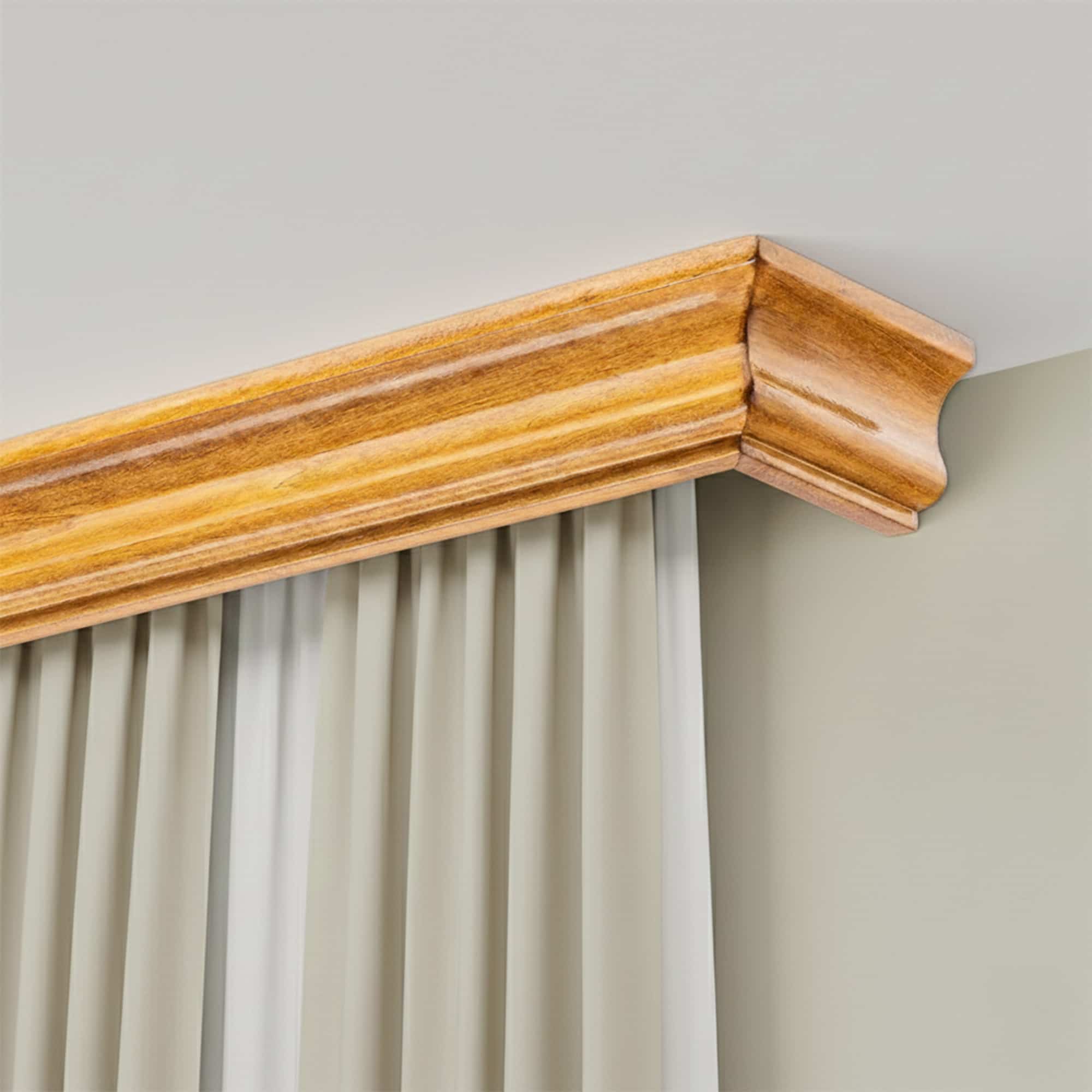 Athena Wooden Curtain Track System with Decorative Valance