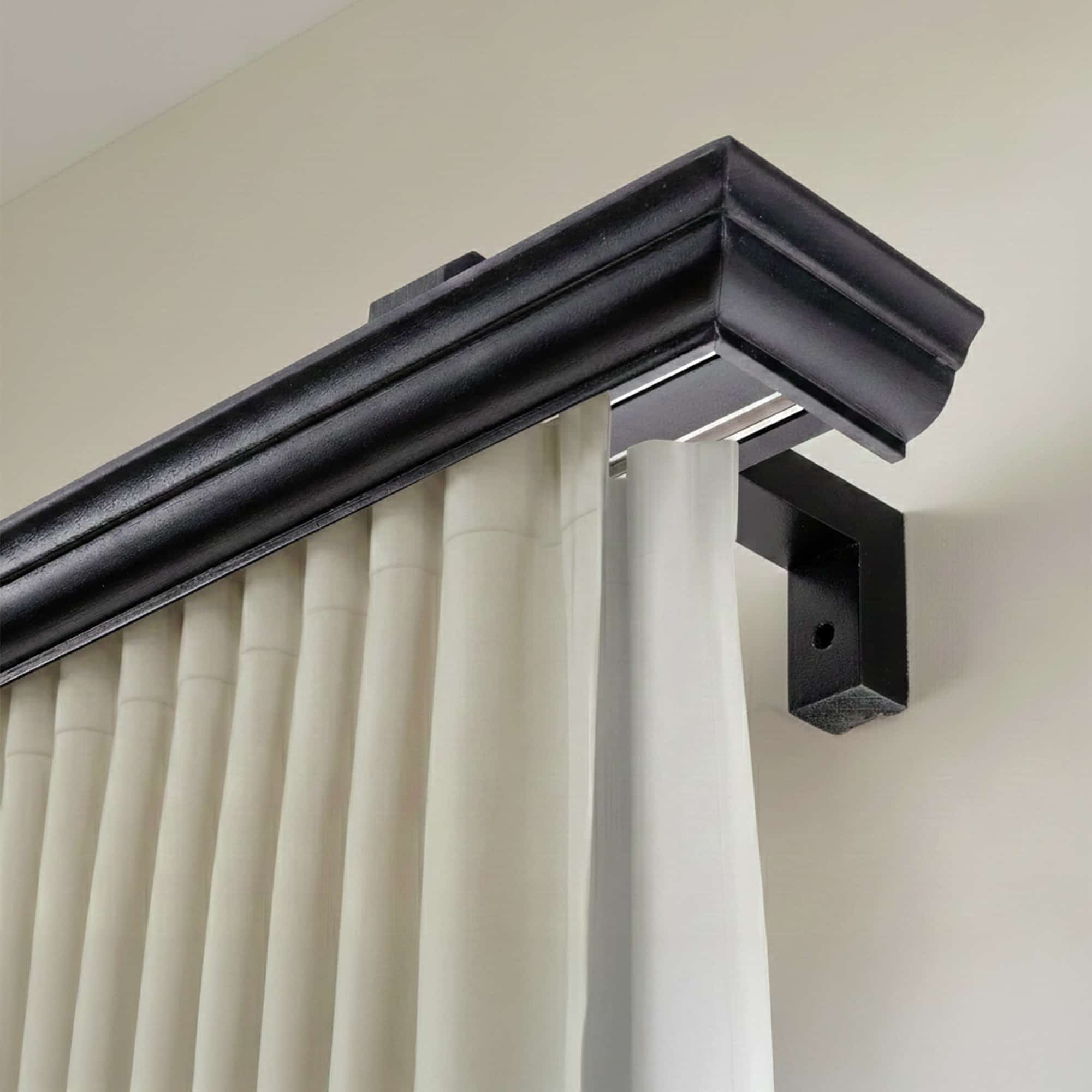 Filip Wooden Curtain Track System with Decorative Valance