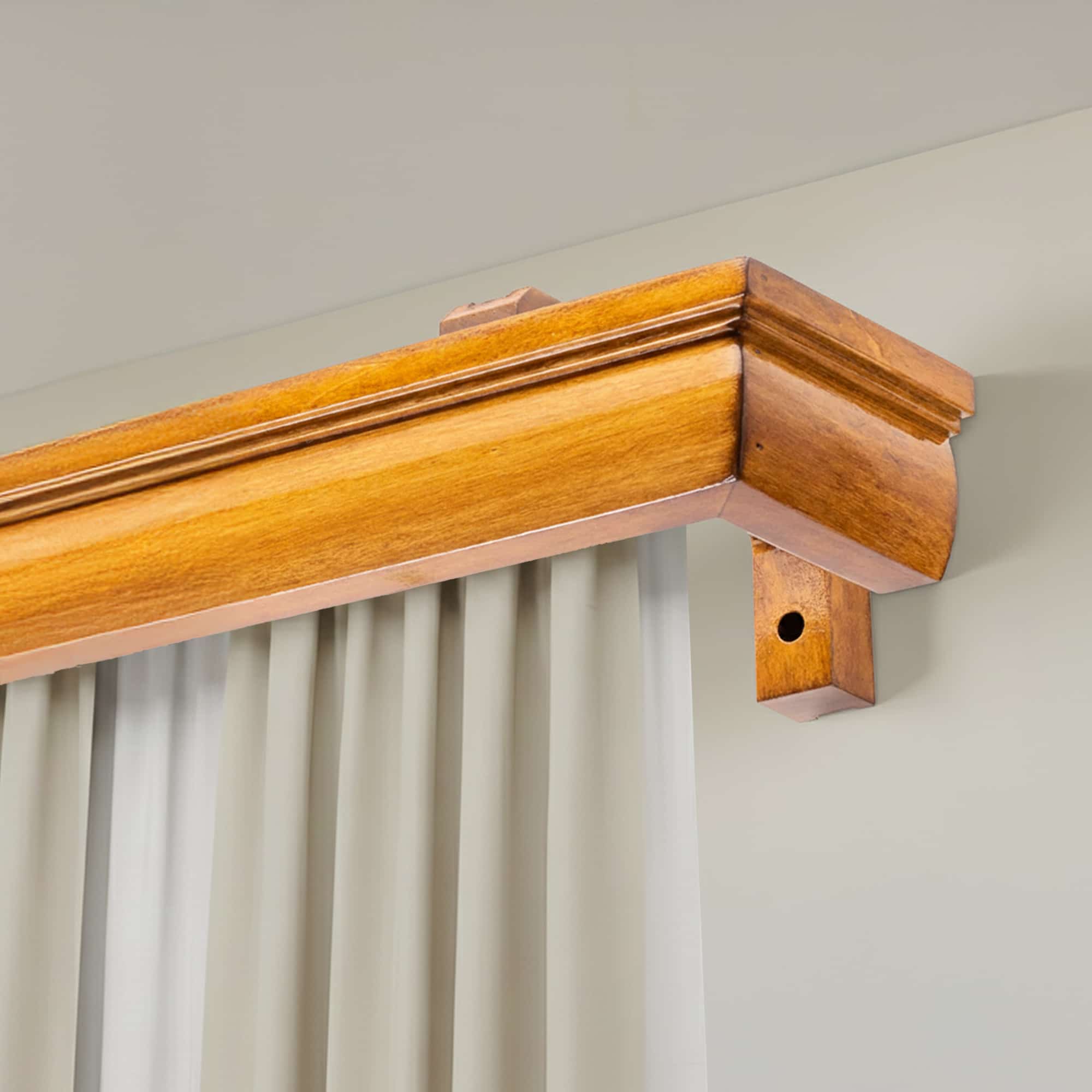 Firenze Wooden Curtain Track System with Decorative Valance