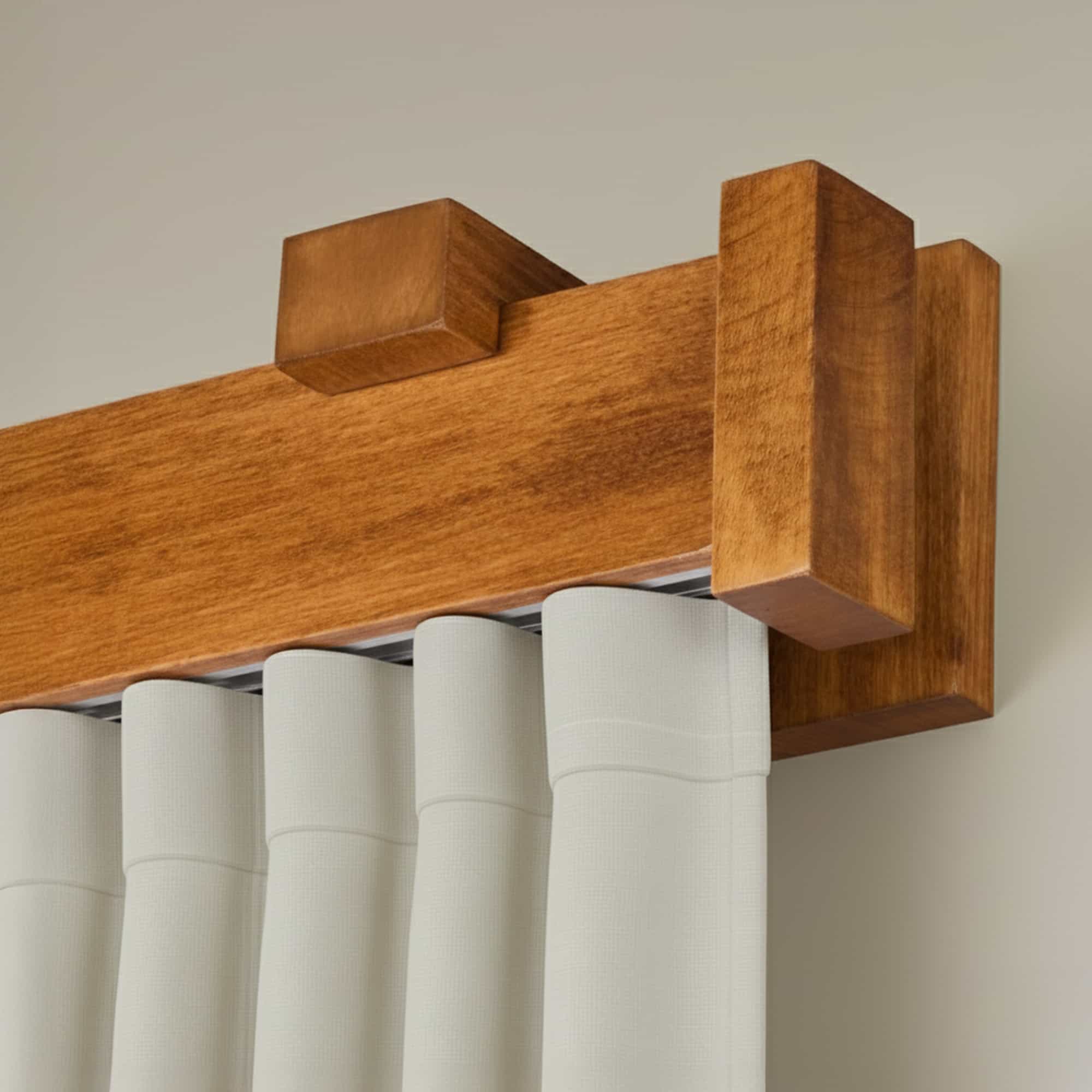 Dalia Wooden Curtain Rod with Aluminum Track