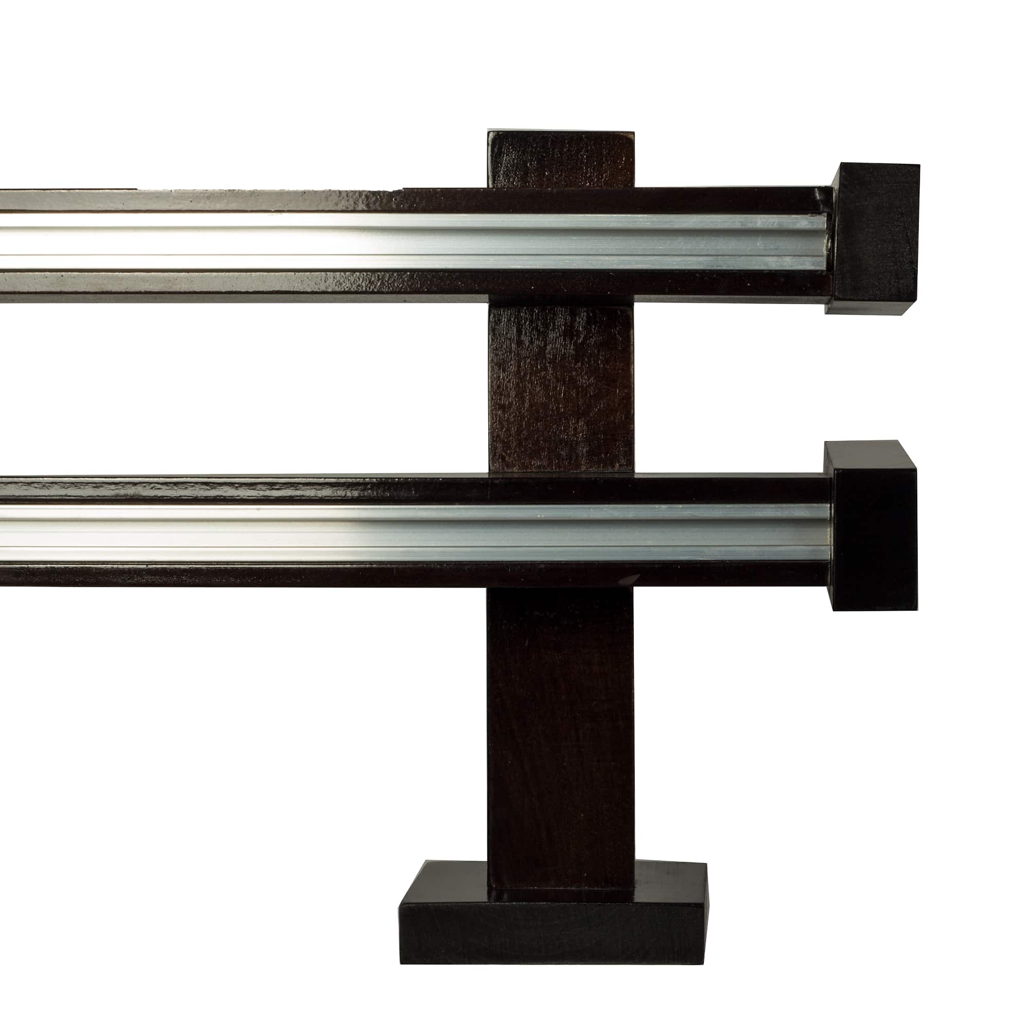 Dalia Double Wooden Curtain Rod with Aluminum Track