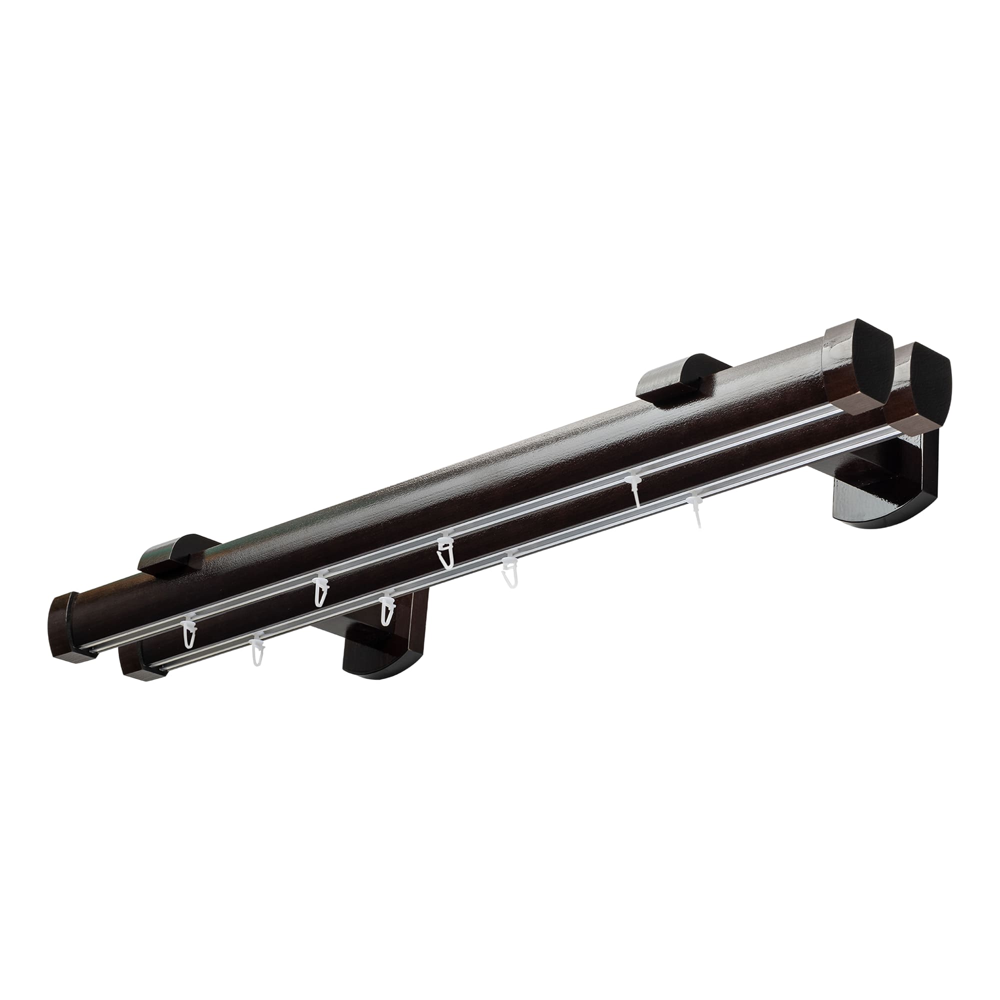 Domino Double Wooden Curtain Rod & Track System for Curtains and Drapes