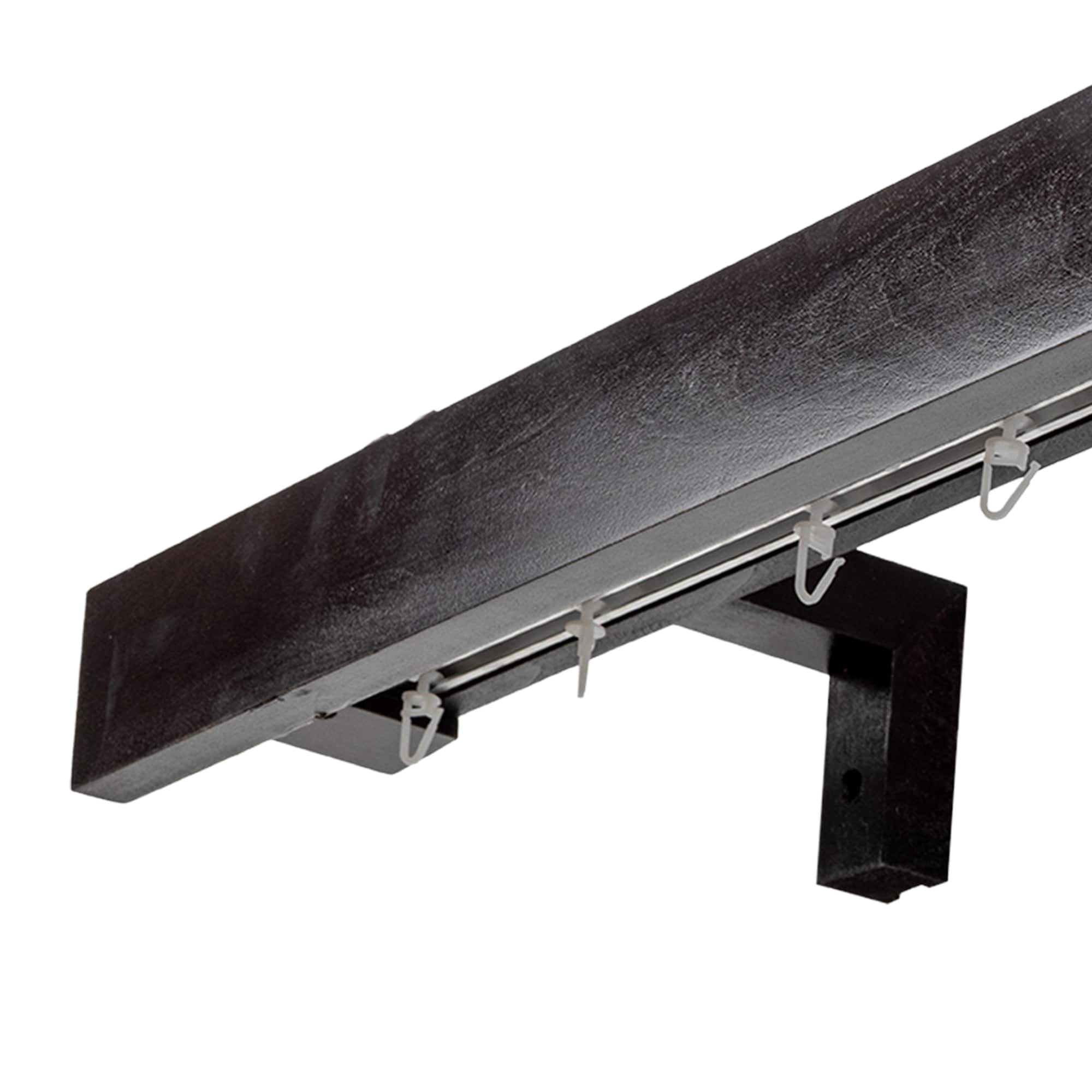Travetto Double Curtain Track System with Wooden Decorative Valance