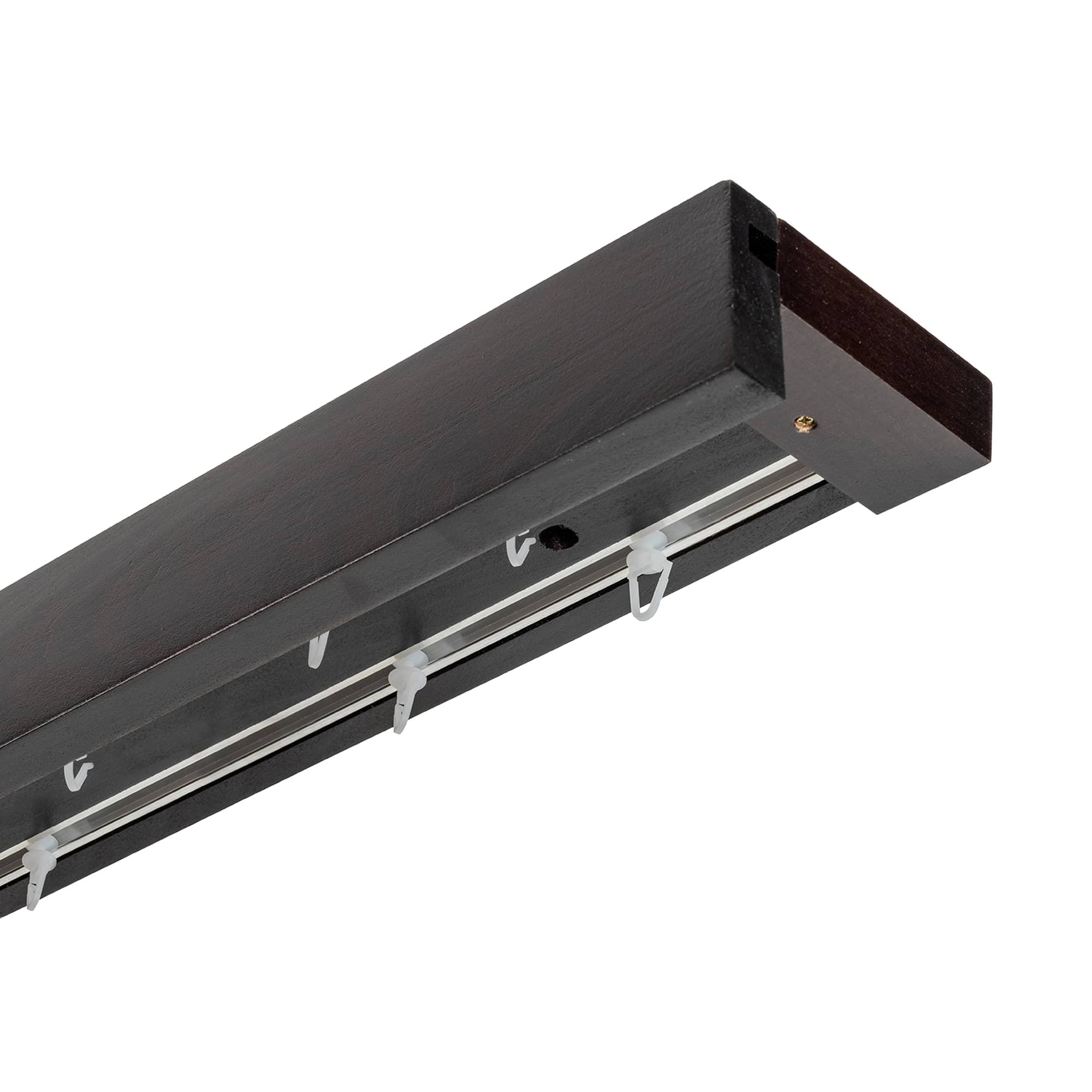 Travetto Double Curtain Track System with Wooden Decorative Valance