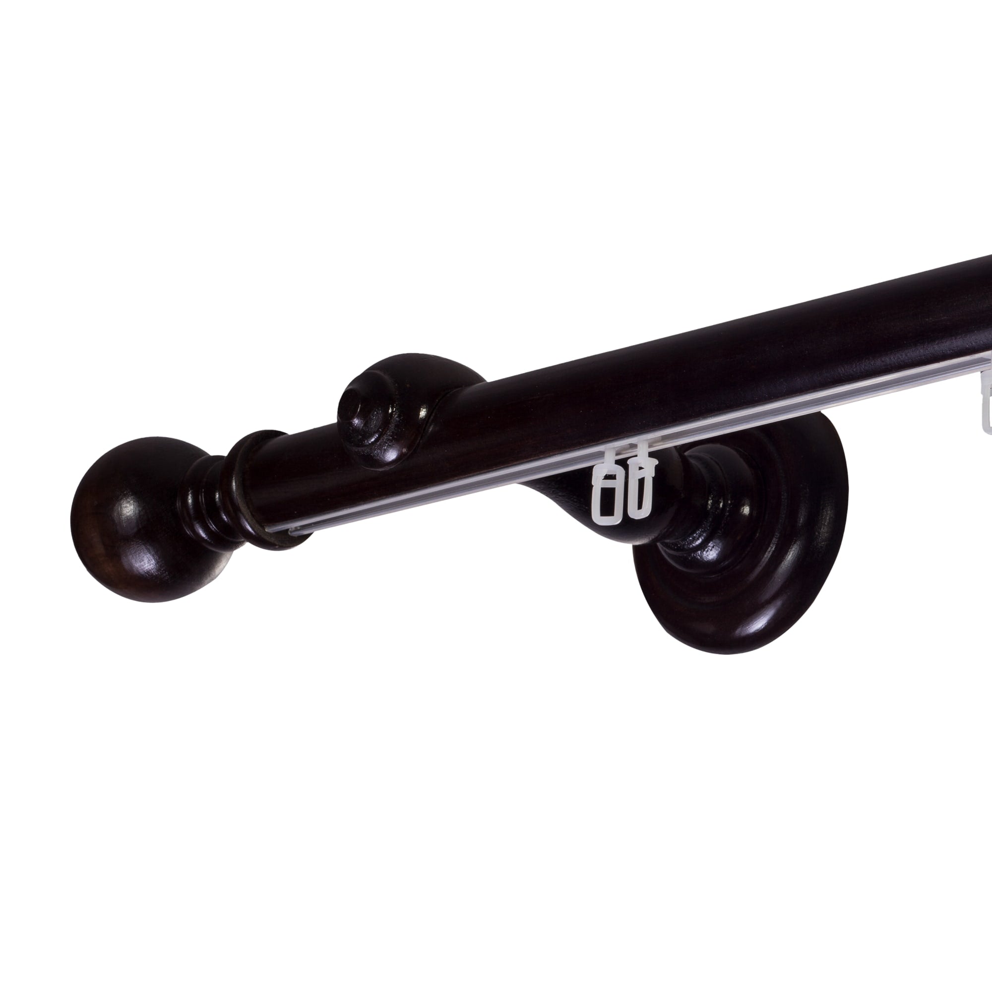 Globo Single 35 mm Wooden Curtain Rod with Aluminum Track