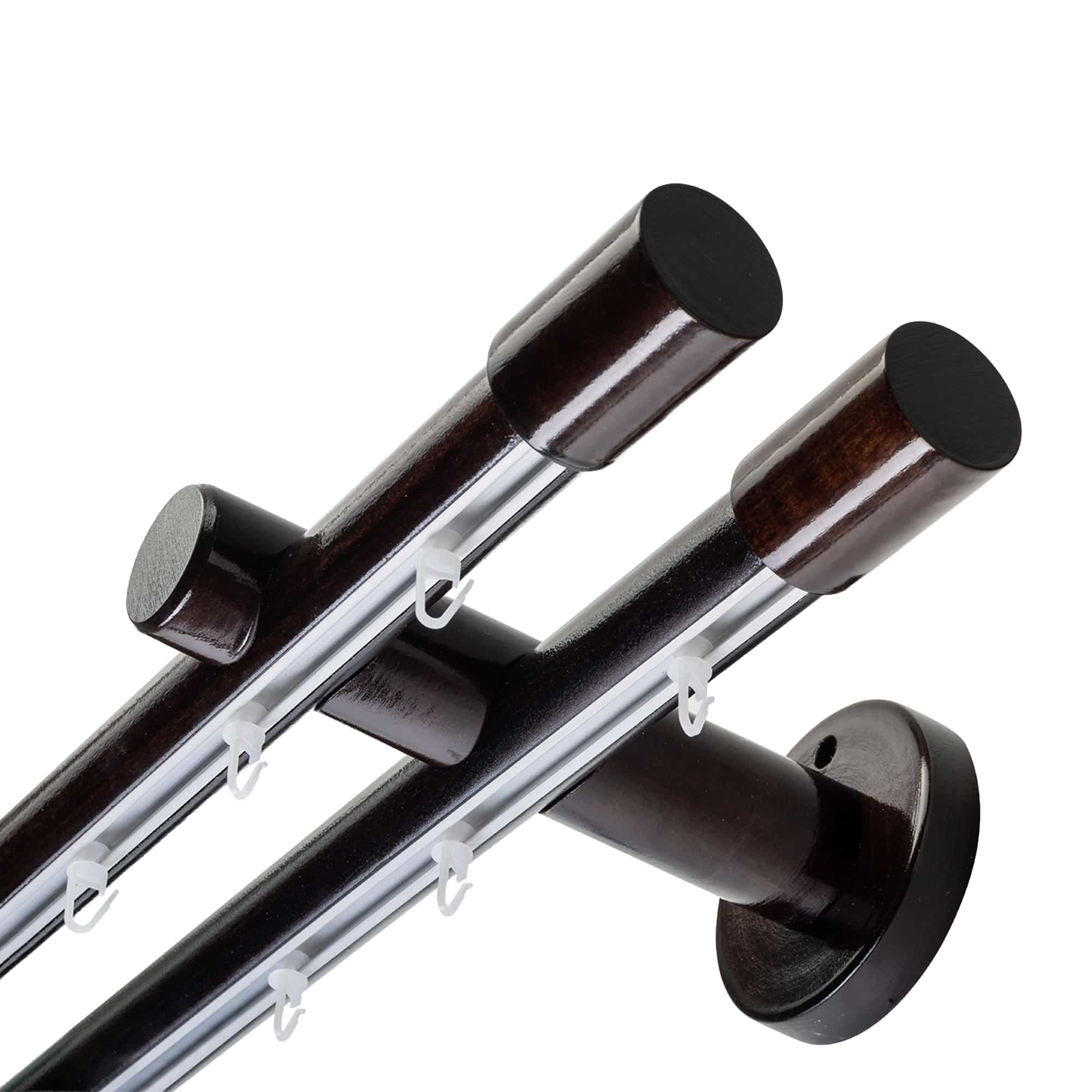 Luna Double 35 mm Wooden Curtain Rod & Track System