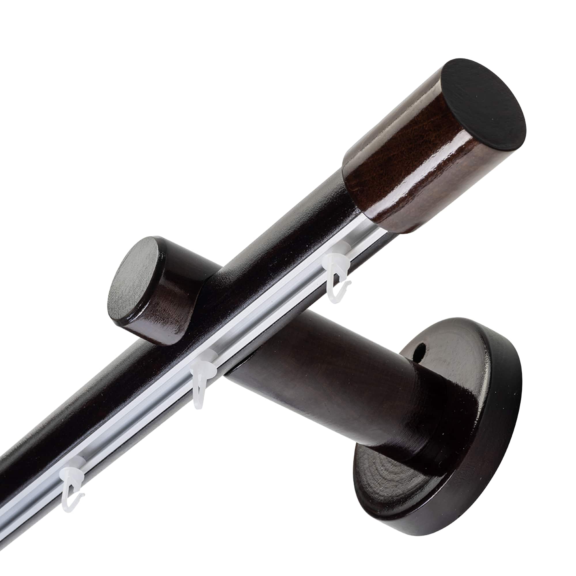 Luna Single 35 mm Wooden Curtain Rod & Track System