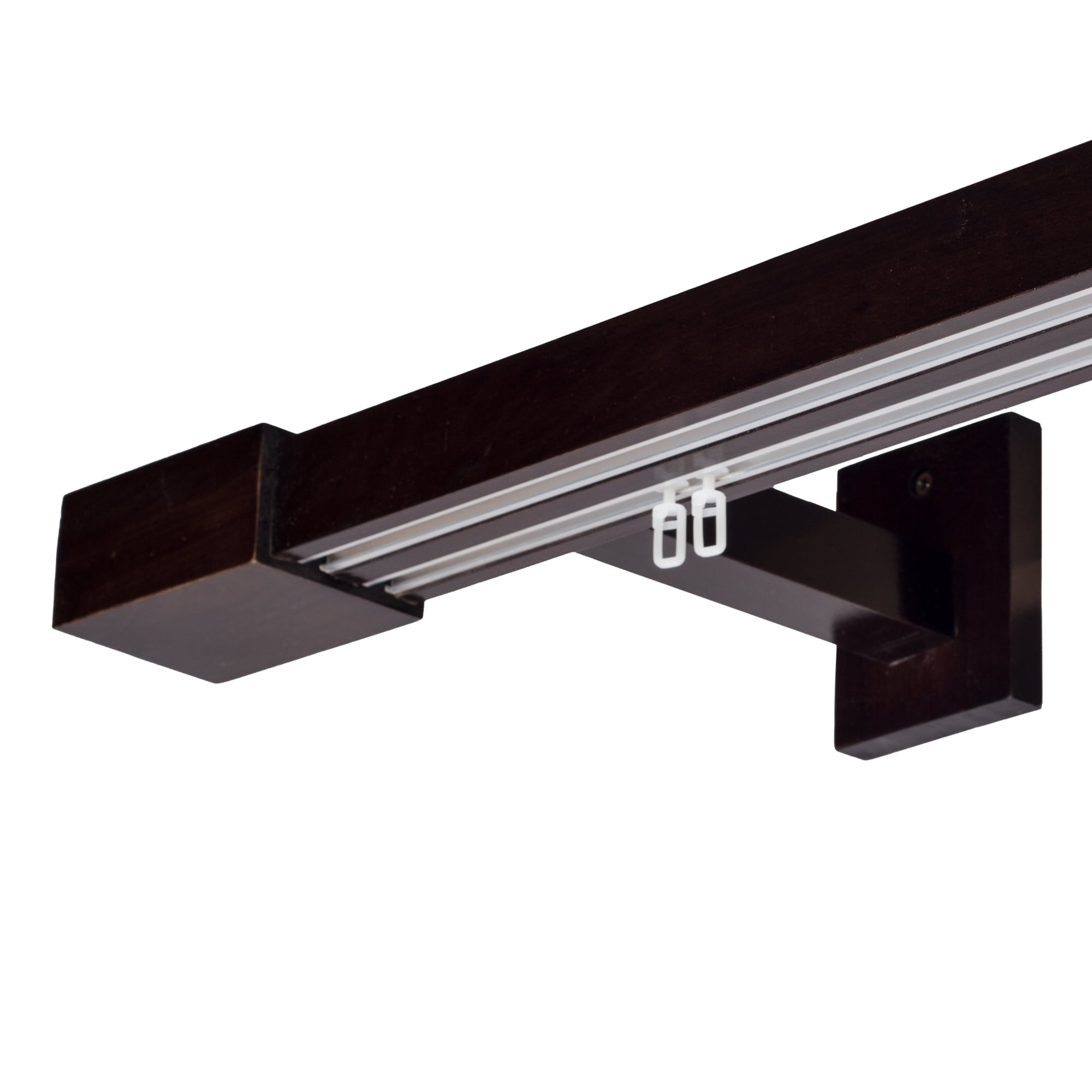 Roma Double Wooden Curtain Rod & Track System for Curtains and Drapes