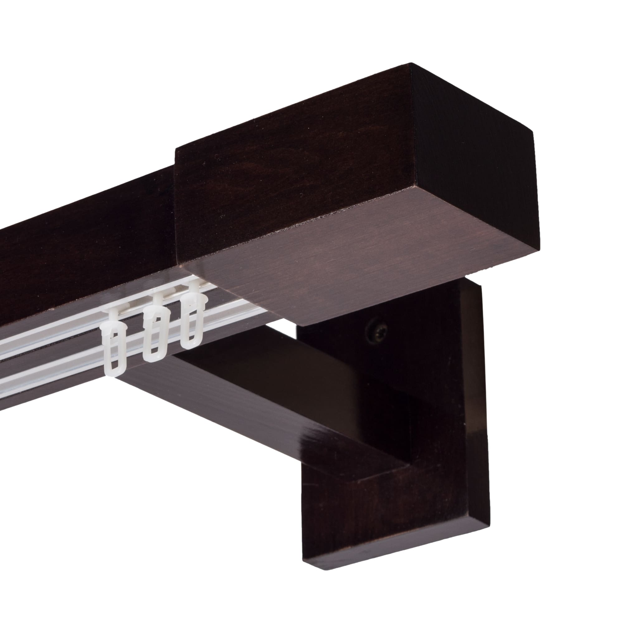 Roma Double Wooden Curtain Rod & Track System for Curtains and Drapes