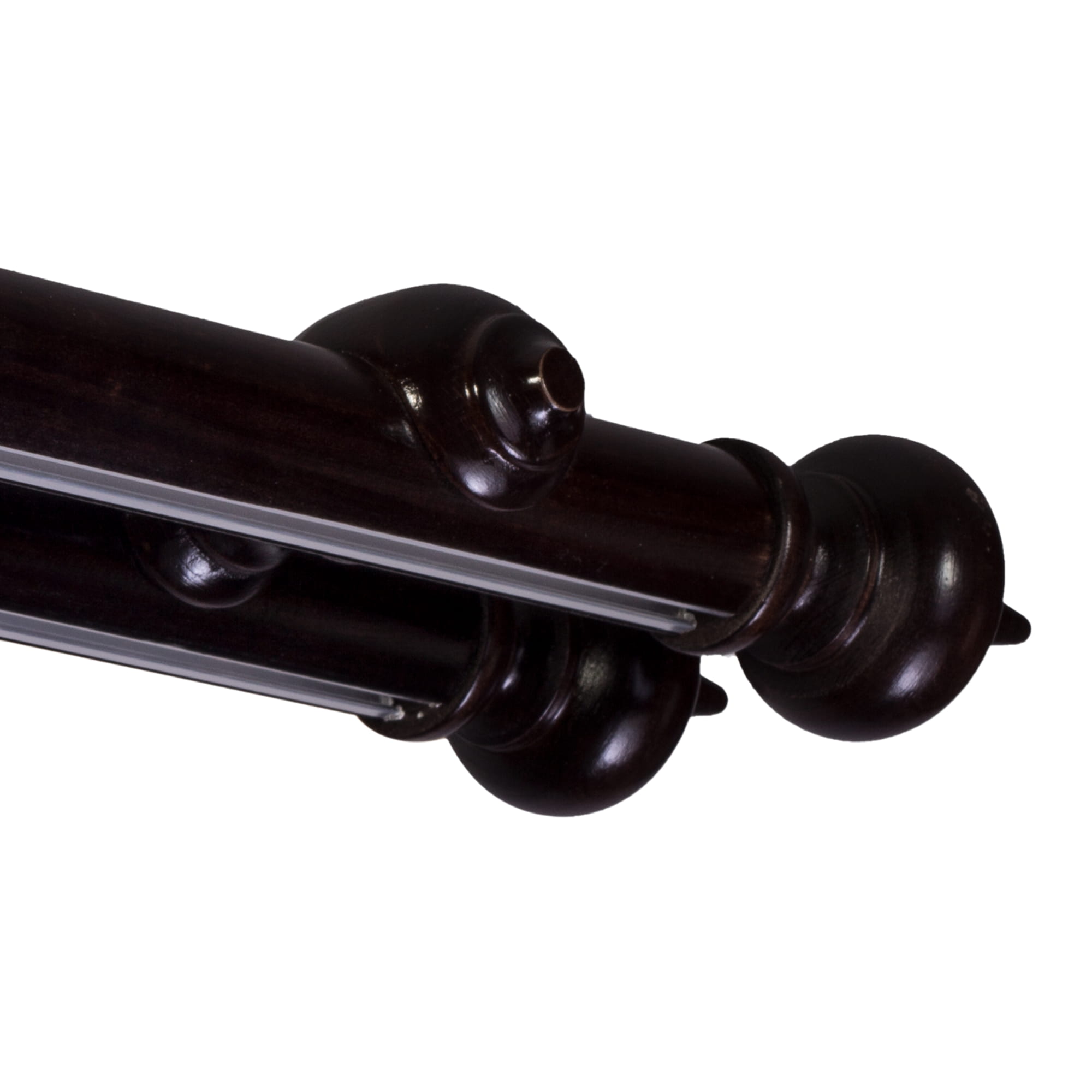 Saly Double 35 mm Wooden Curtain Rod with Aluminum Track