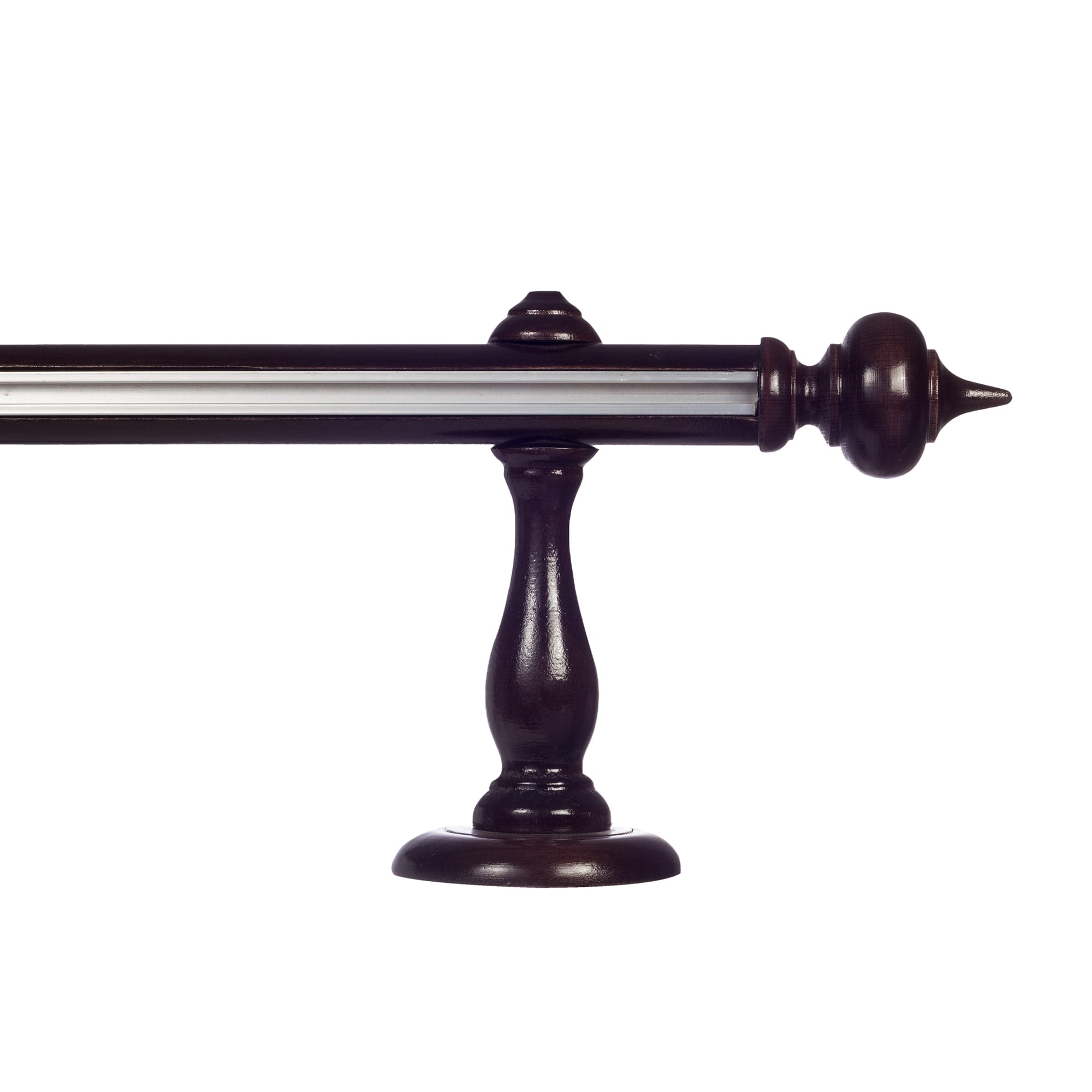 Stella Single 35 mm Wooden Curtain Rod with Aluminum Track
