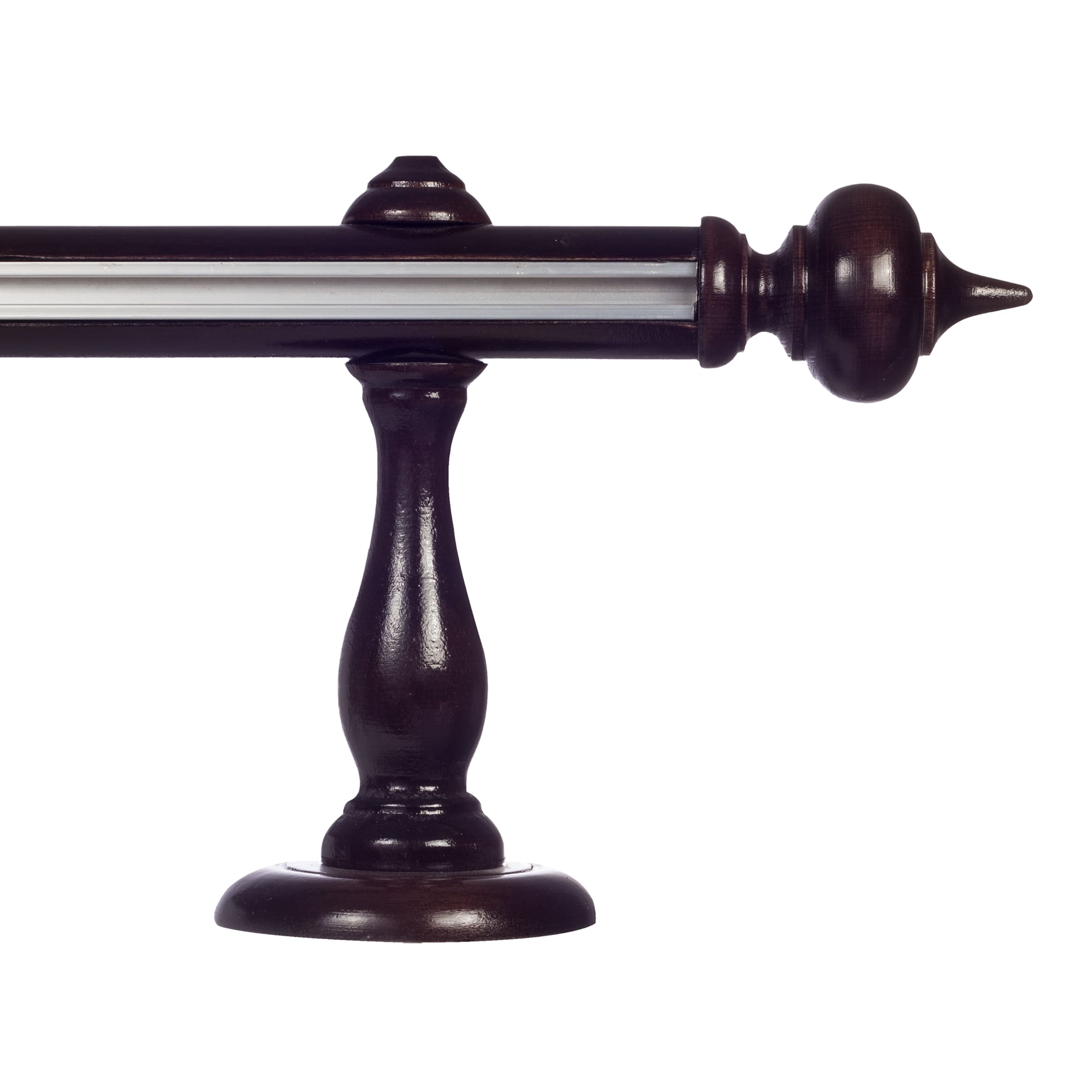 Stella Single 35 mm Wooden Curtain Rod with Aluminum Track