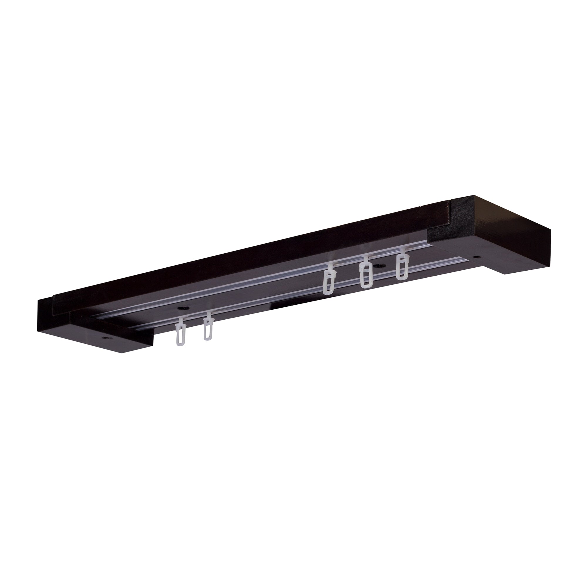 Curtain and drape track system Travetto Double made of wood