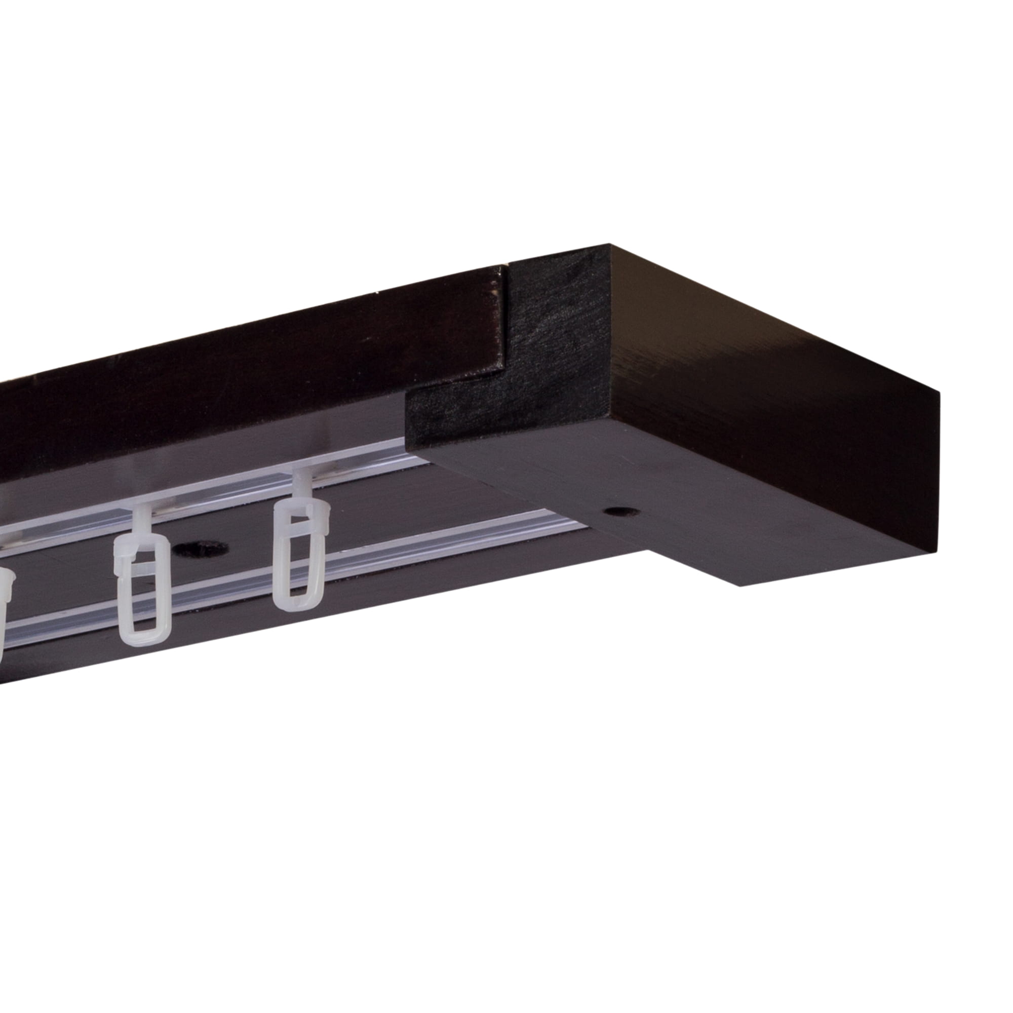 Curtain and drape track system Travetto Double made of wood