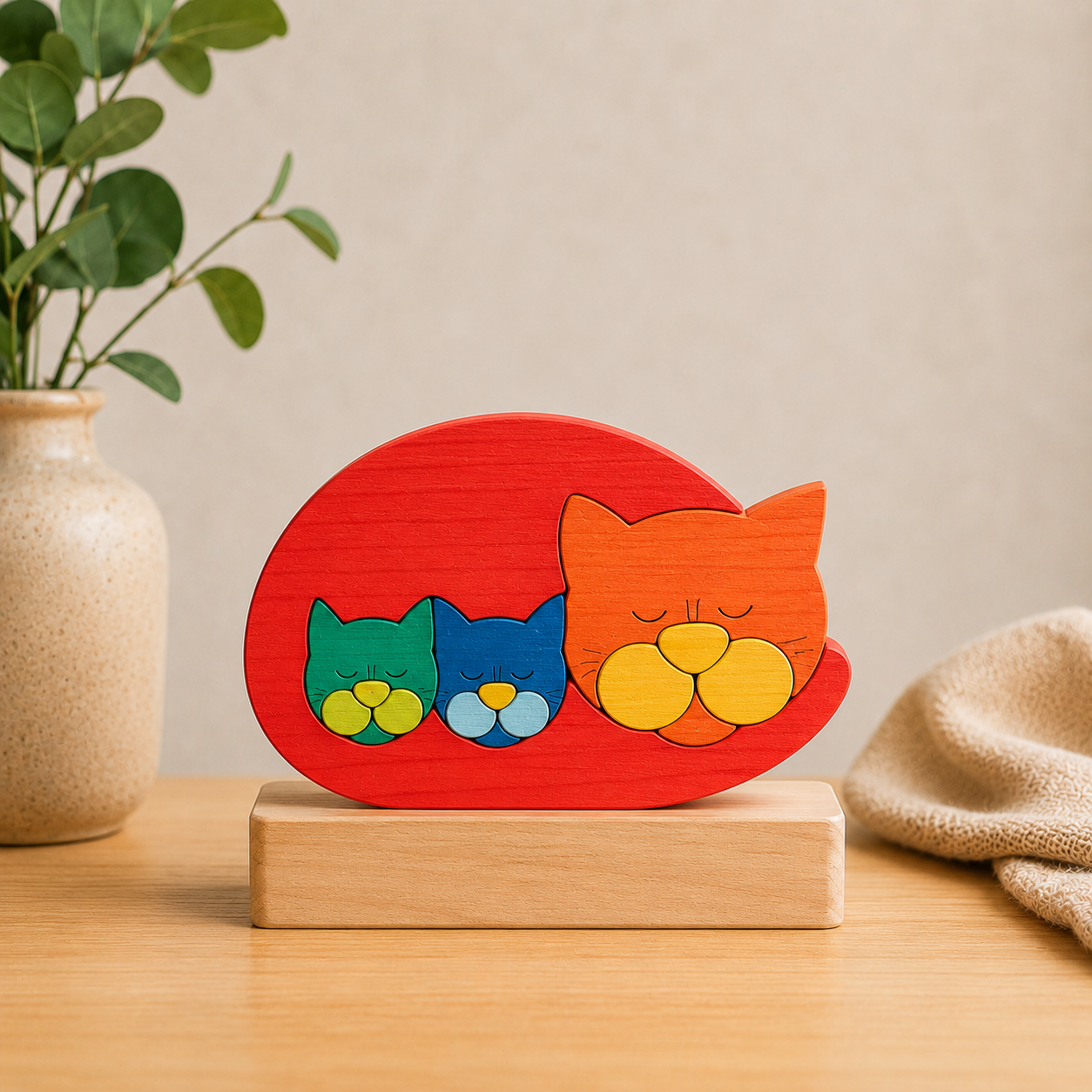 Cat Family Wooden Puzzle