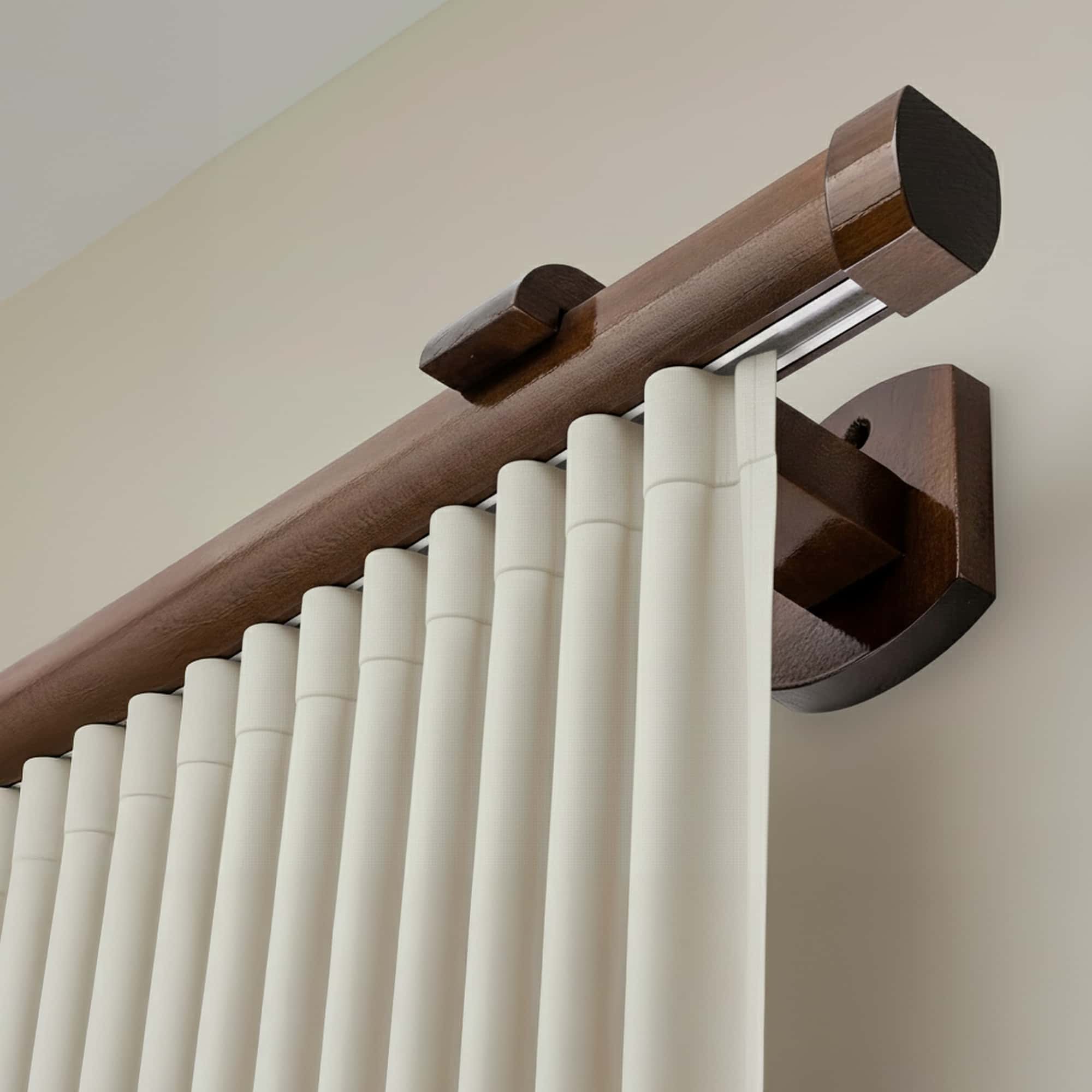 Domino Single Wooden Curtain Rod