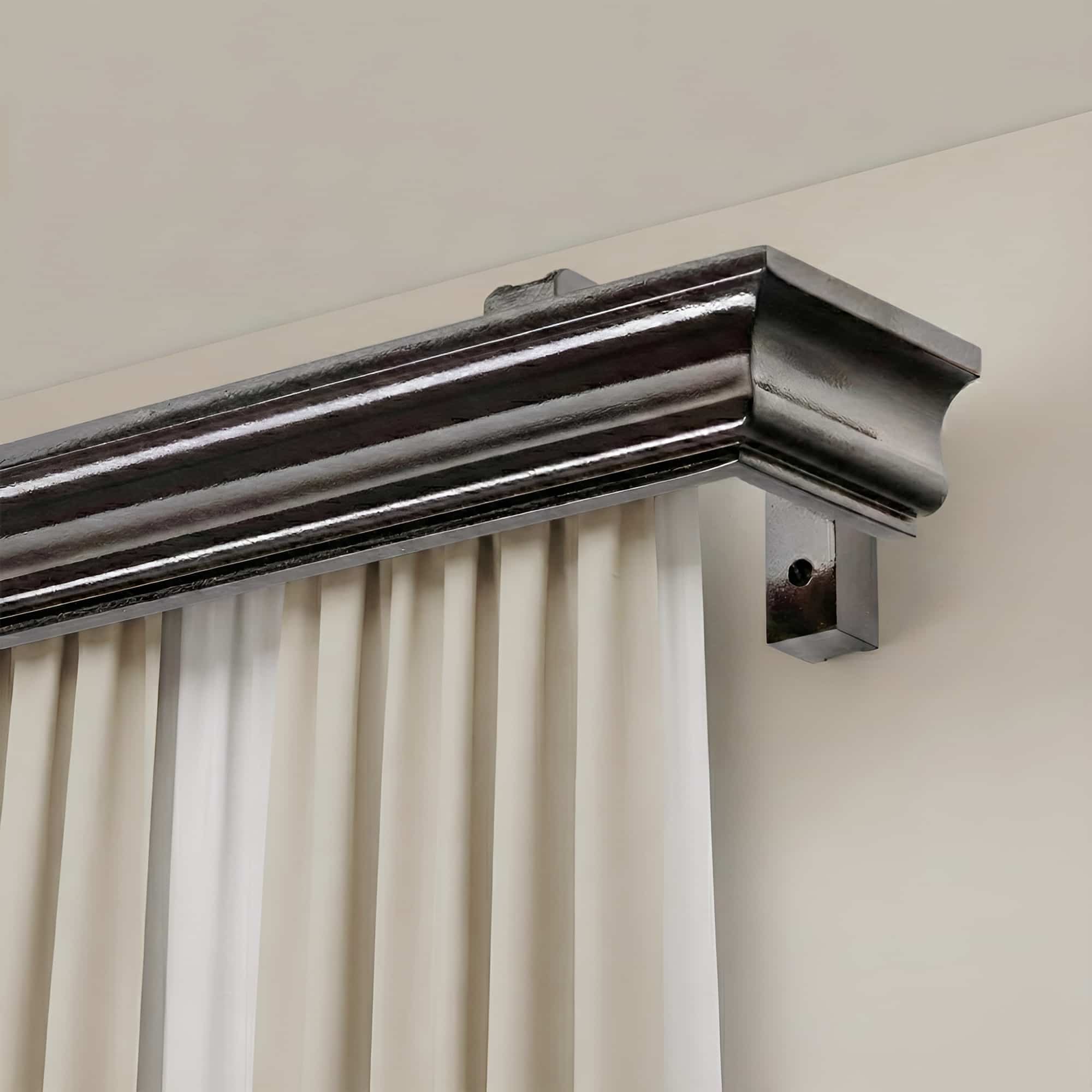 Athena Wooden Curtain Track System with Decorative Valance