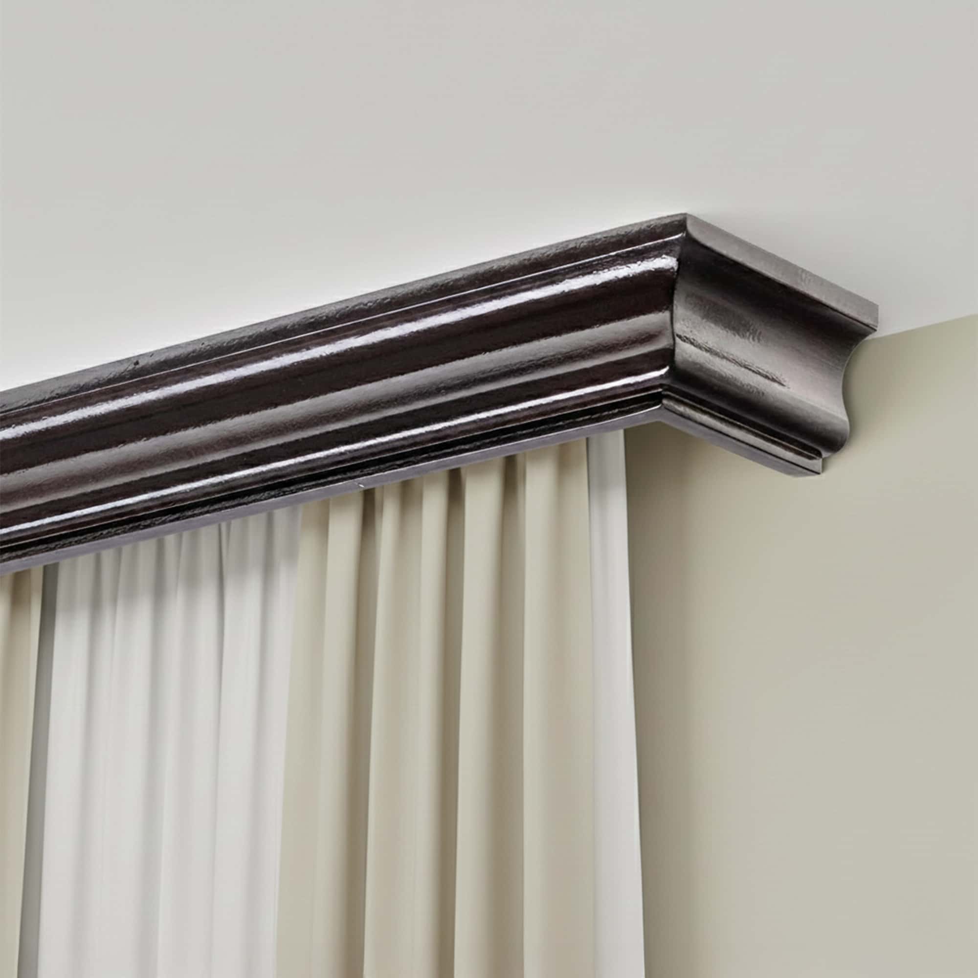 Athena Wooden Curtain Track System with Decorative Valance
