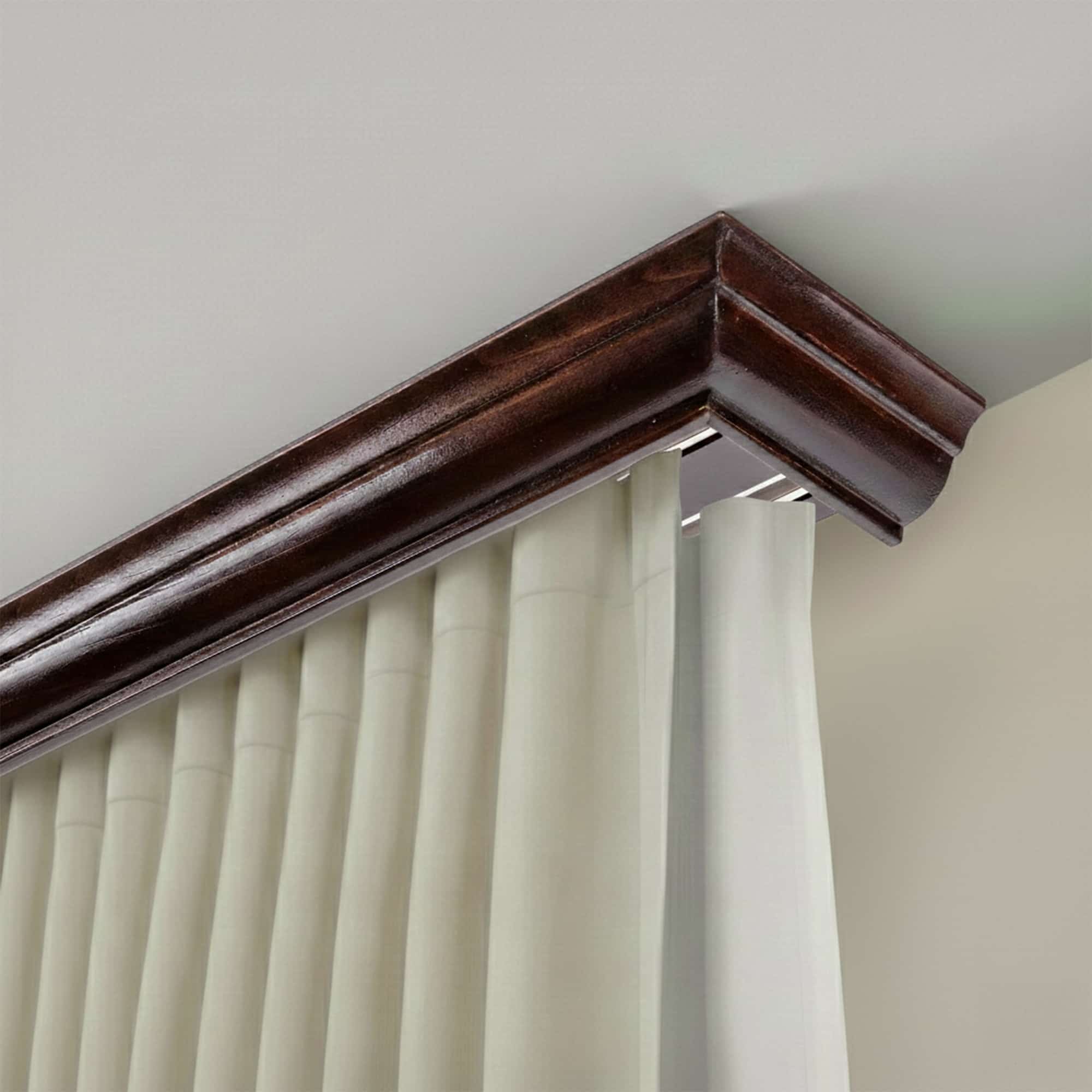 Filip Wooden Curtain Track System with Decorative Valance