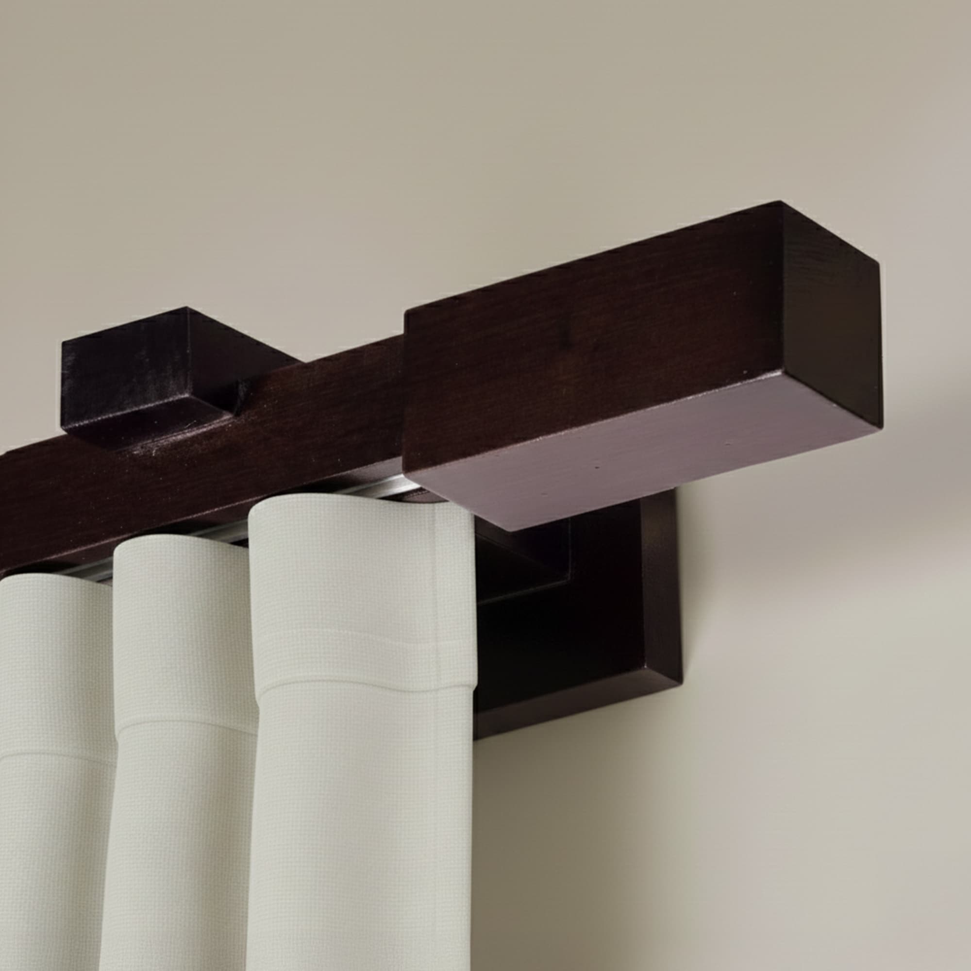 Praga Wooden Curtain Rod with Aluminum Track