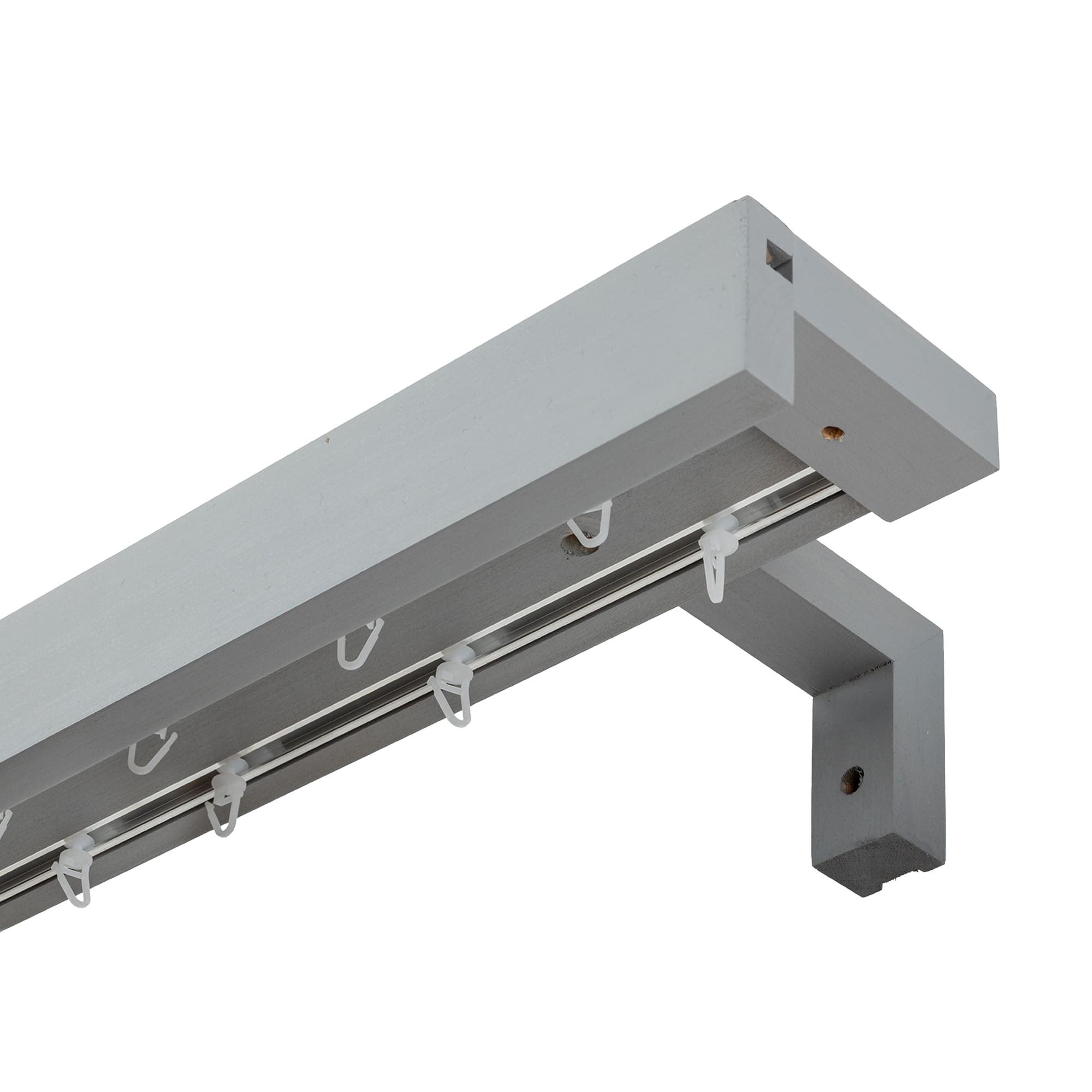 Travetto Double Curtain Track System with Wooden Decorative Valance