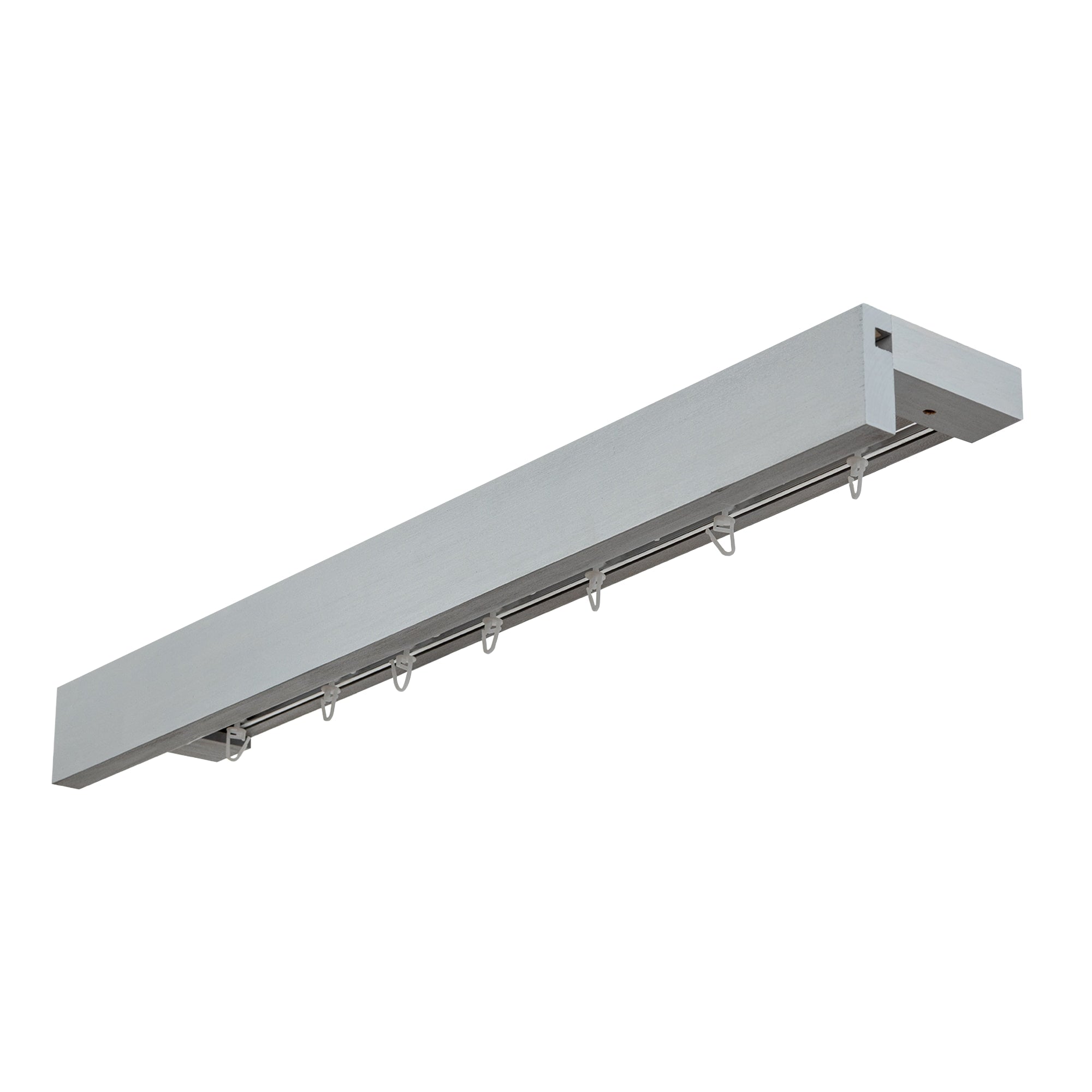 Travetto Double Curtain Track System with Wooden Decorative Valance