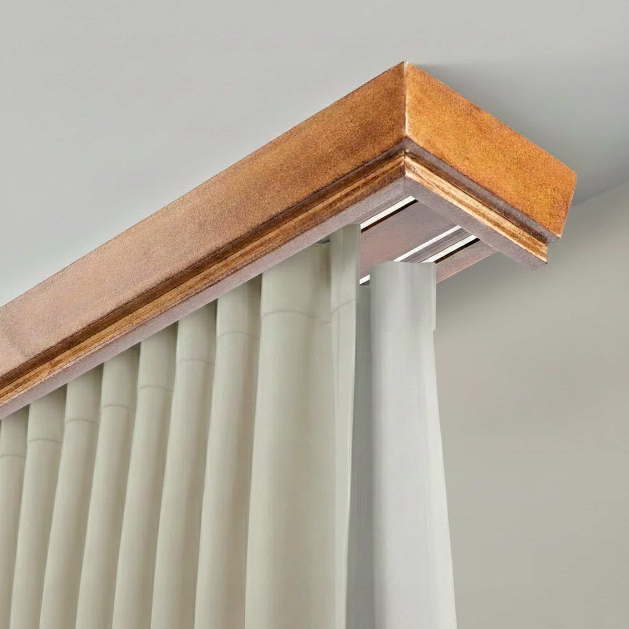 Conic Wooden Curtain Track System with Decorative Valance