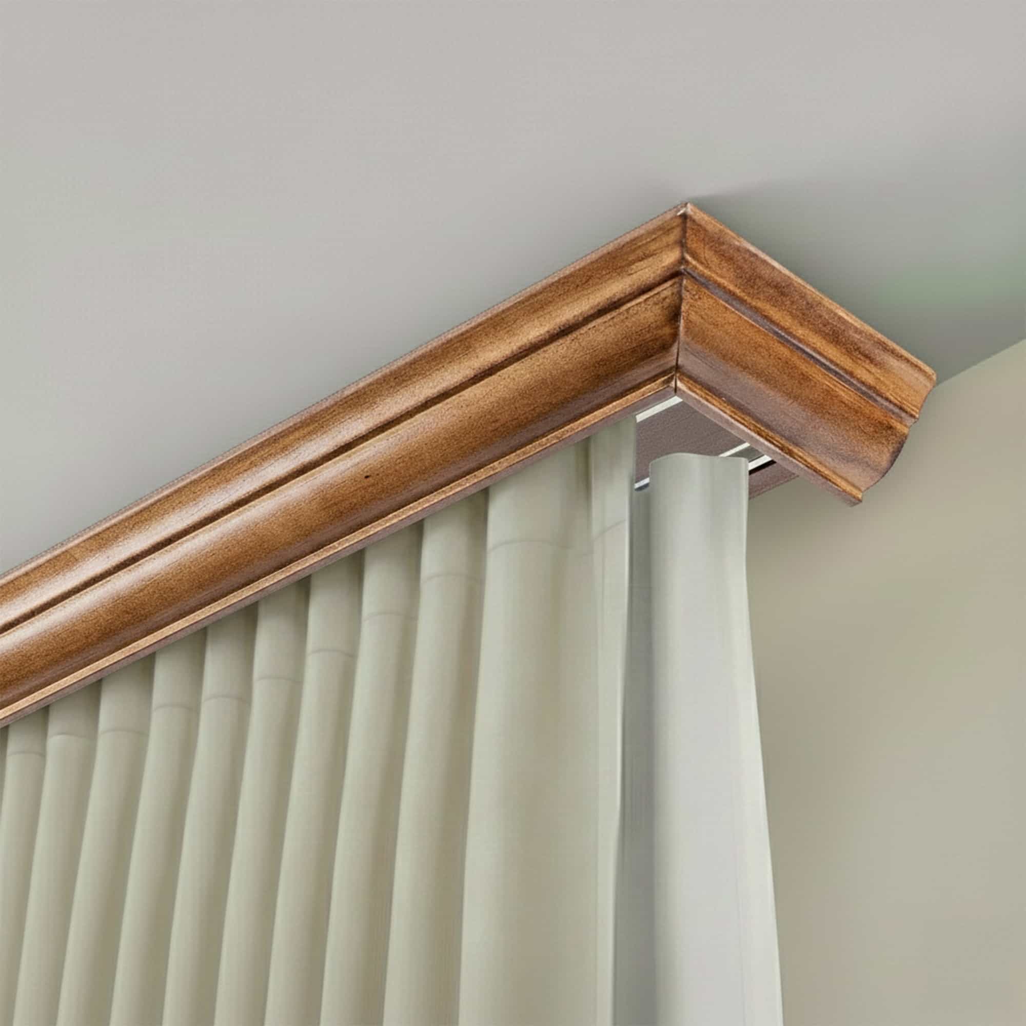 Filip Wooden Curtain Track System with Decorative Valance