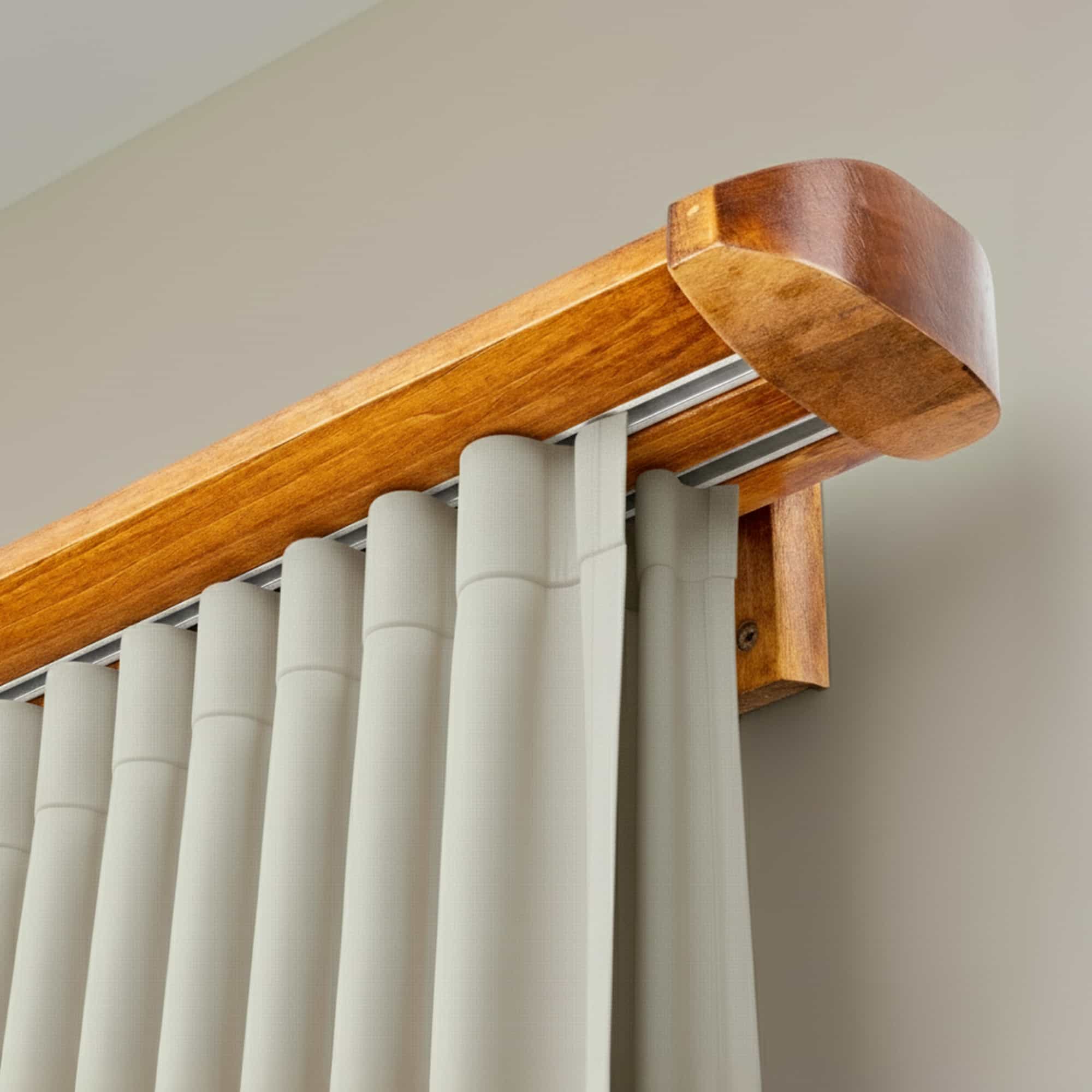 Double wooden curtain track Siena