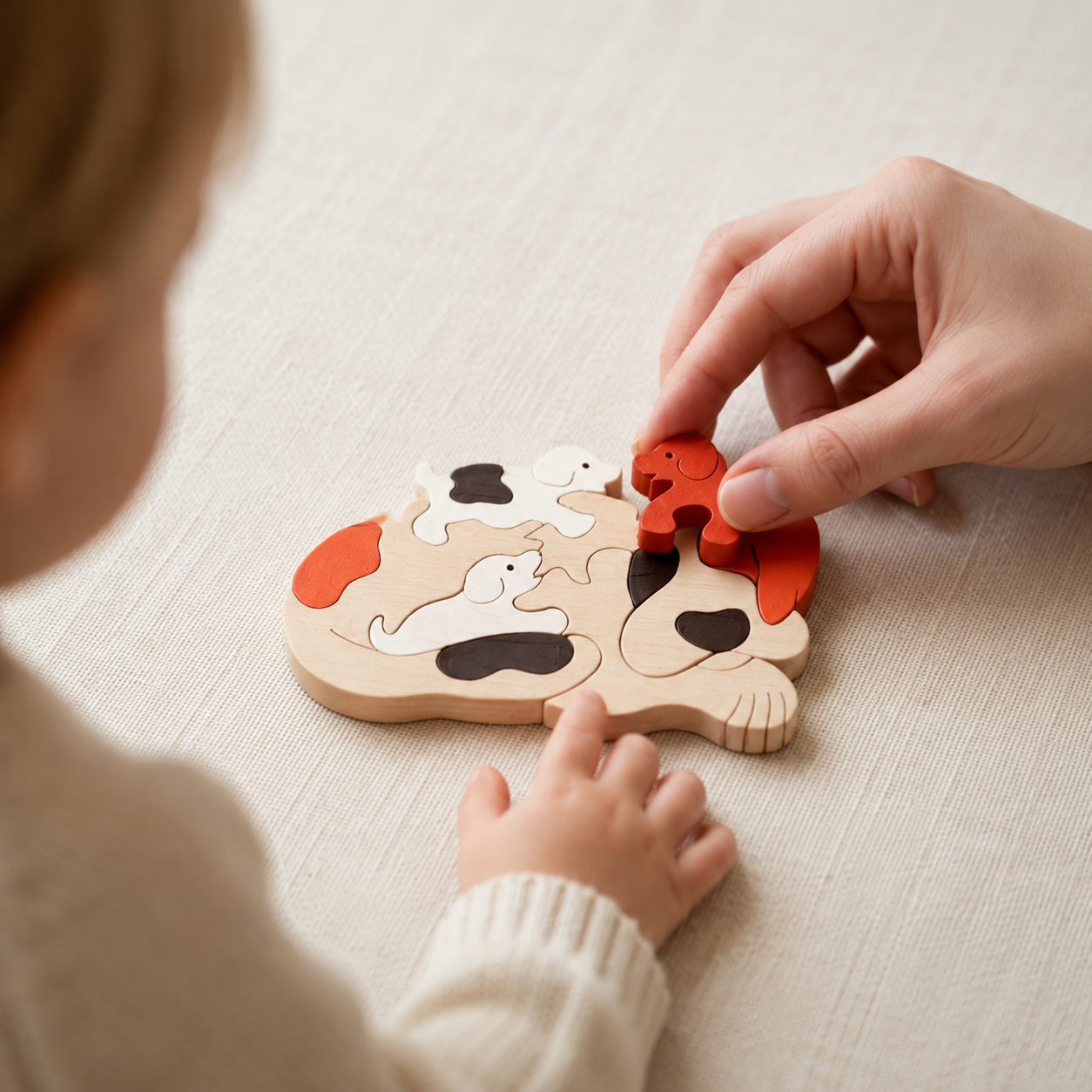 Wooden Dog Family Puzzle