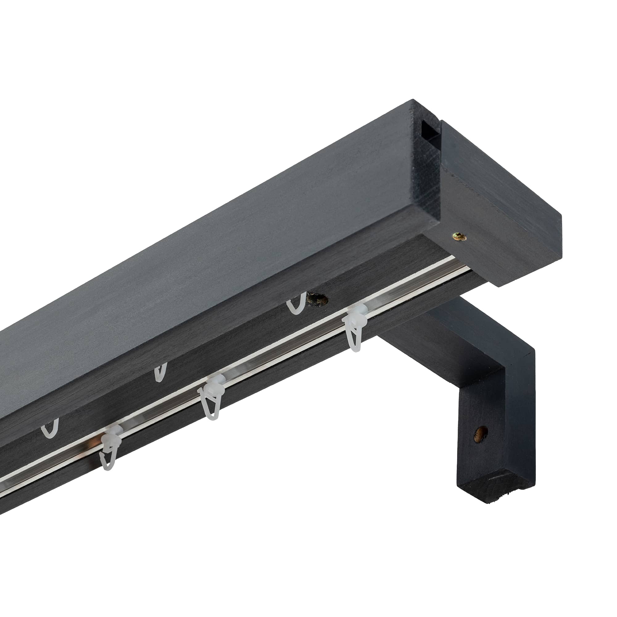 Travetto Double Curtain Track System with Wooden Decorative Valance