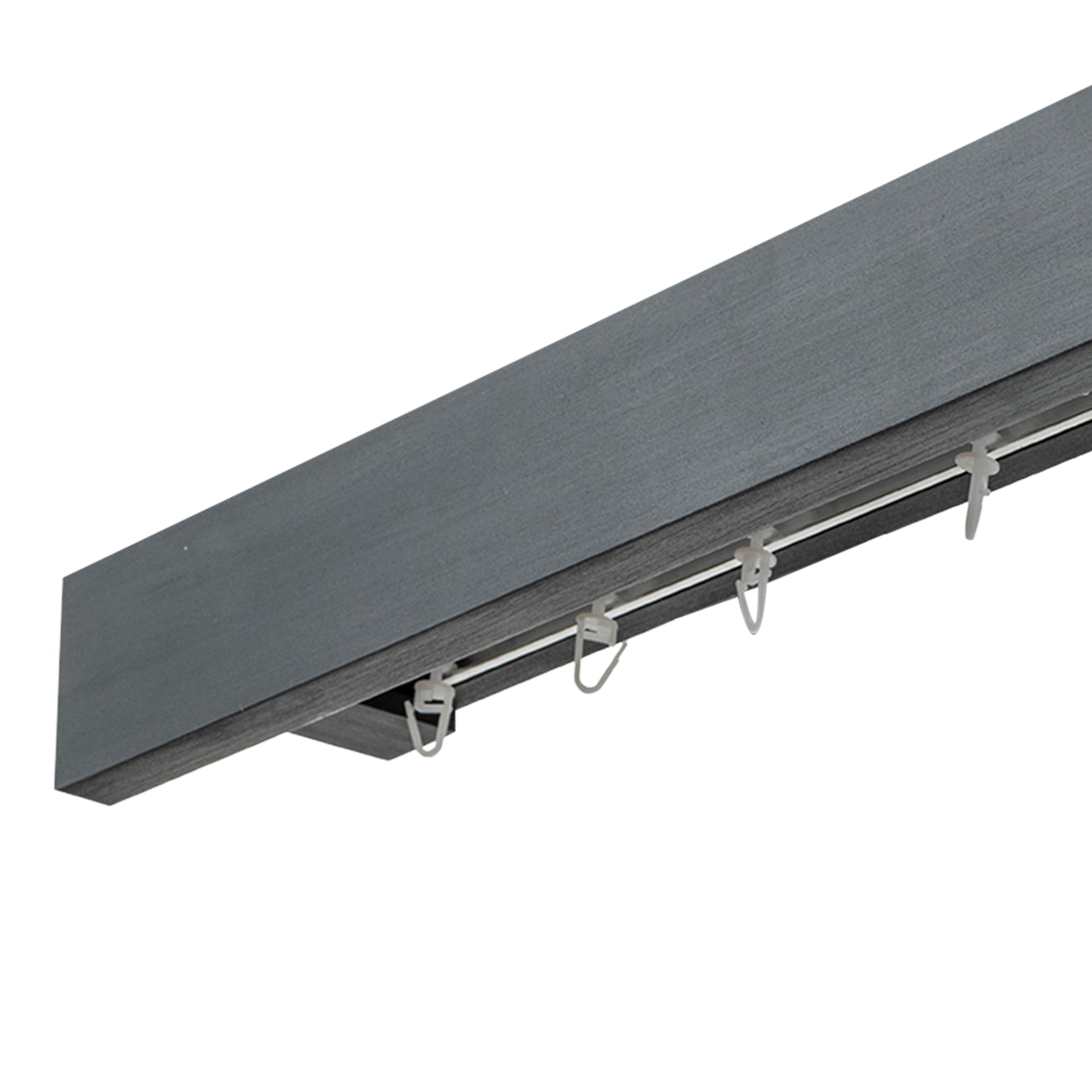 Travetto Double Curtain Track System with Wooden Decorative Valance