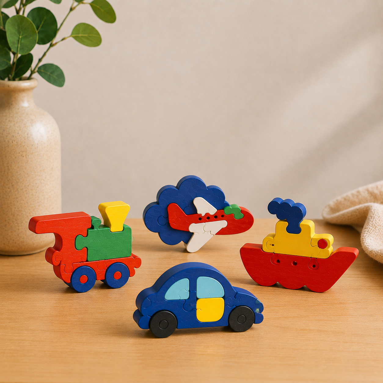 Vehicles Wooden Puzzle Set