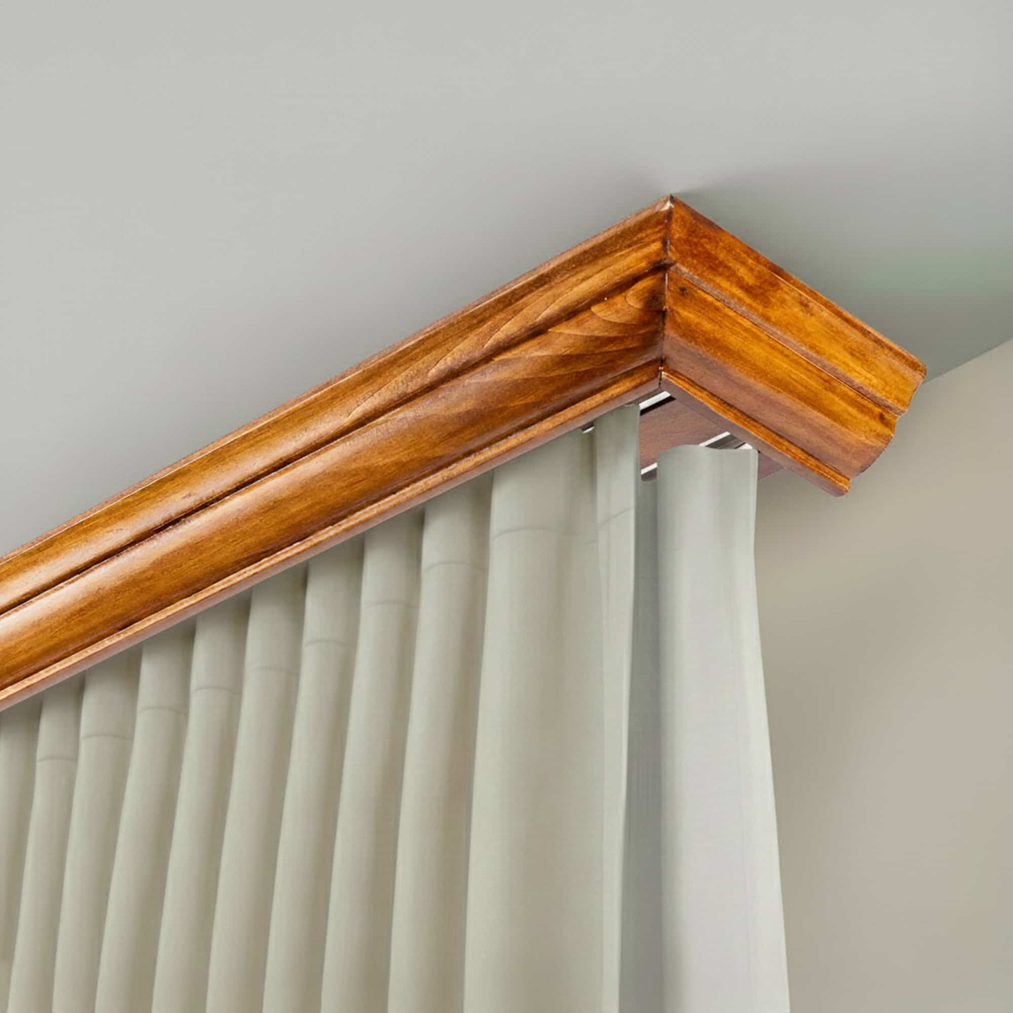Filip Wooden Curtain Track System with Decorative Valance
