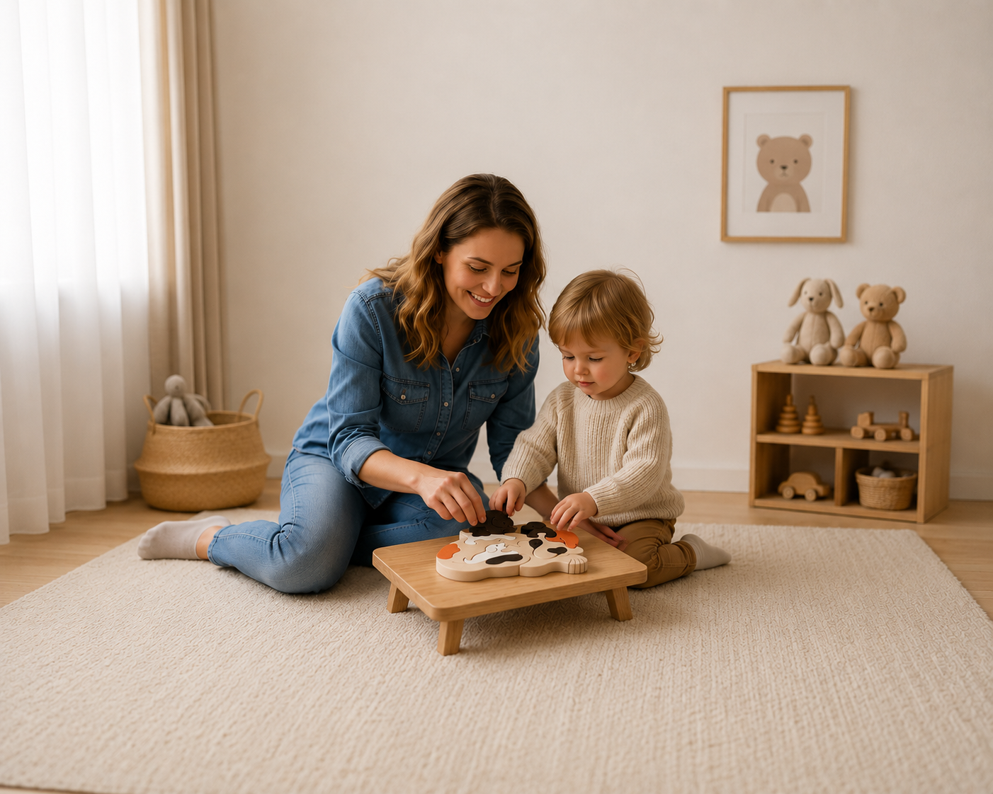 Wooden Dog Family Puzzle