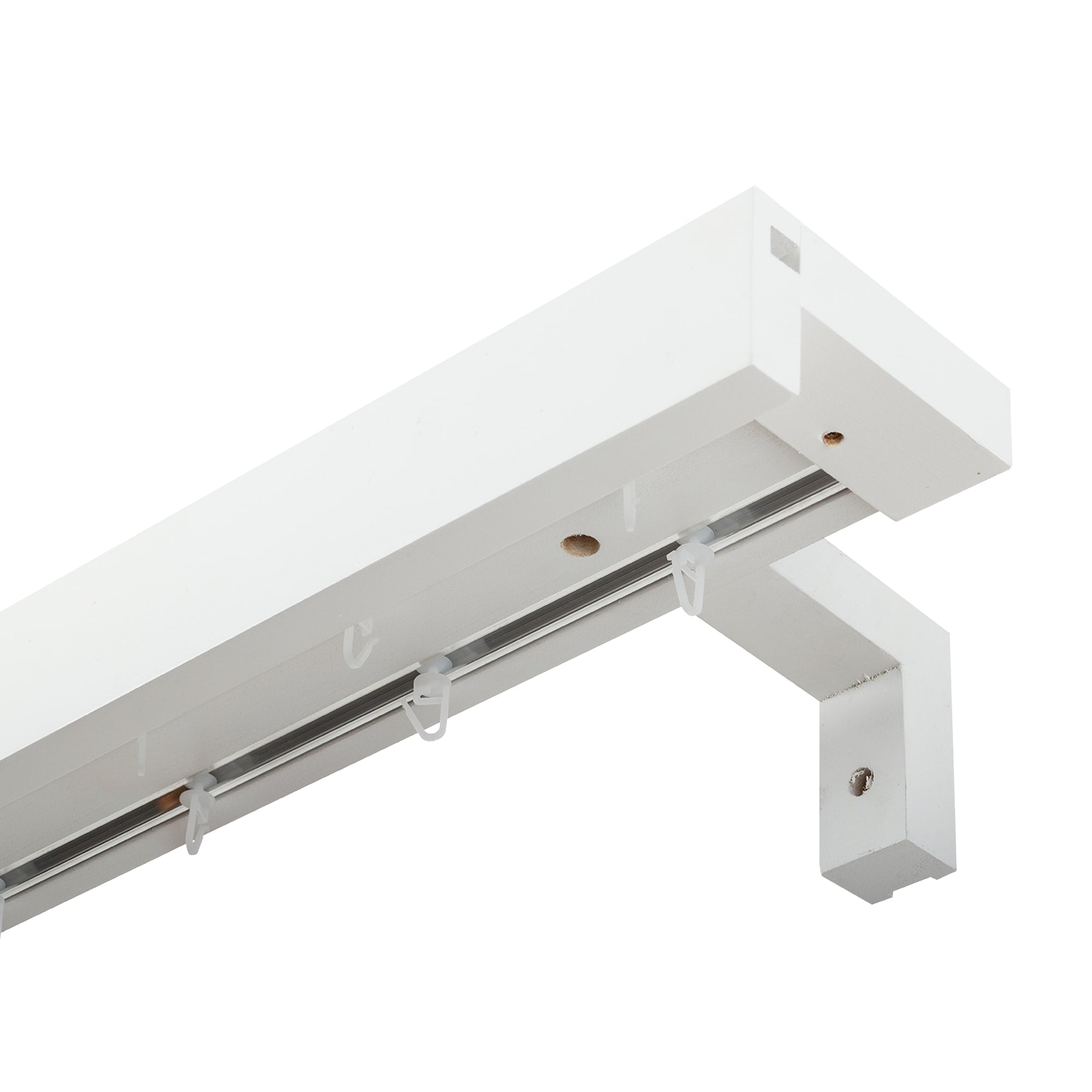 Travetto Double Curtain Track System with Wooden Decorative Valance