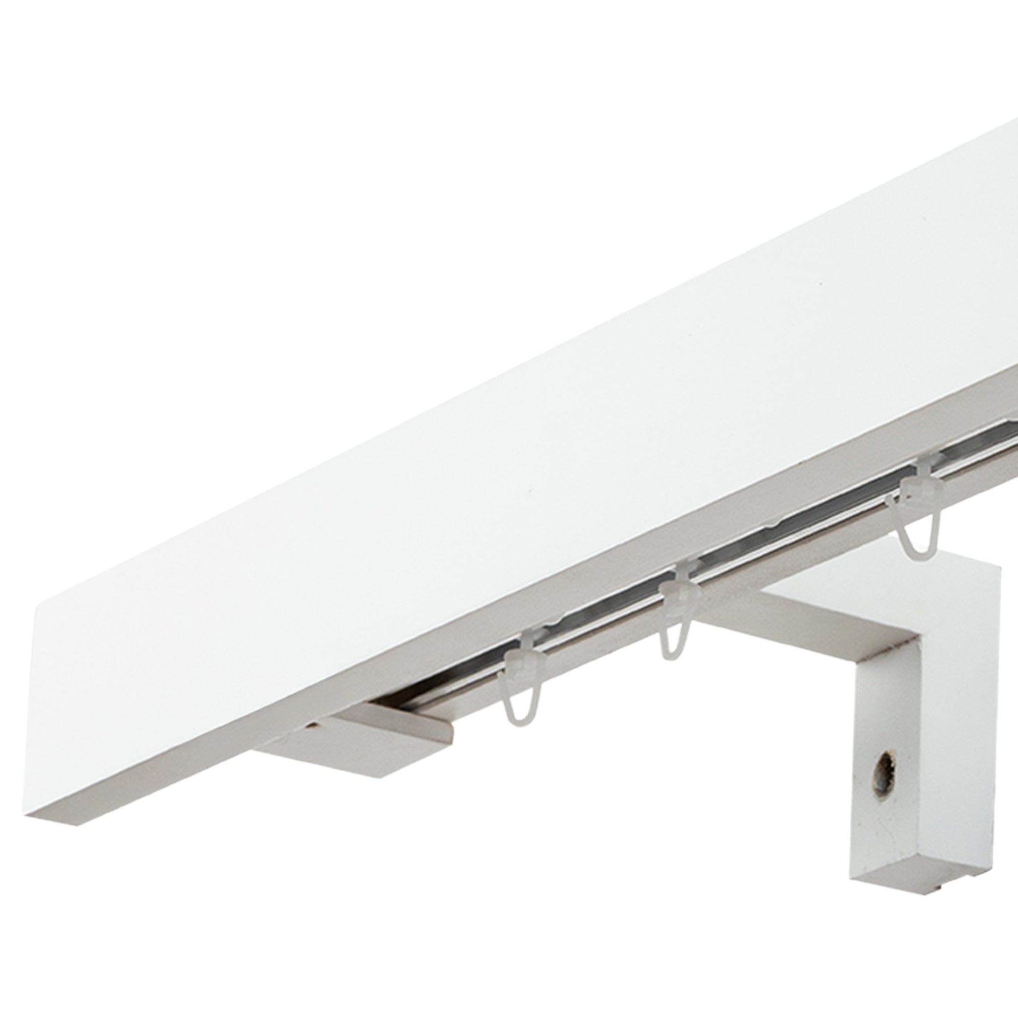 Travetto Double Curtain Track System with Wooden Decorative Valance