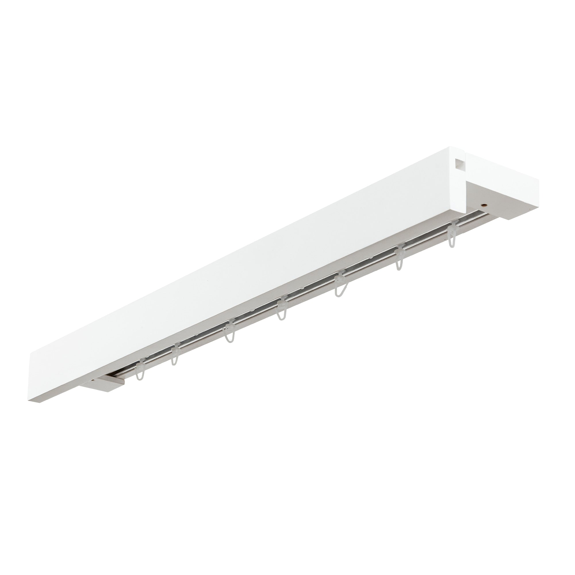 Travetto Double Curtain Track System with Wooden Decorative Valance