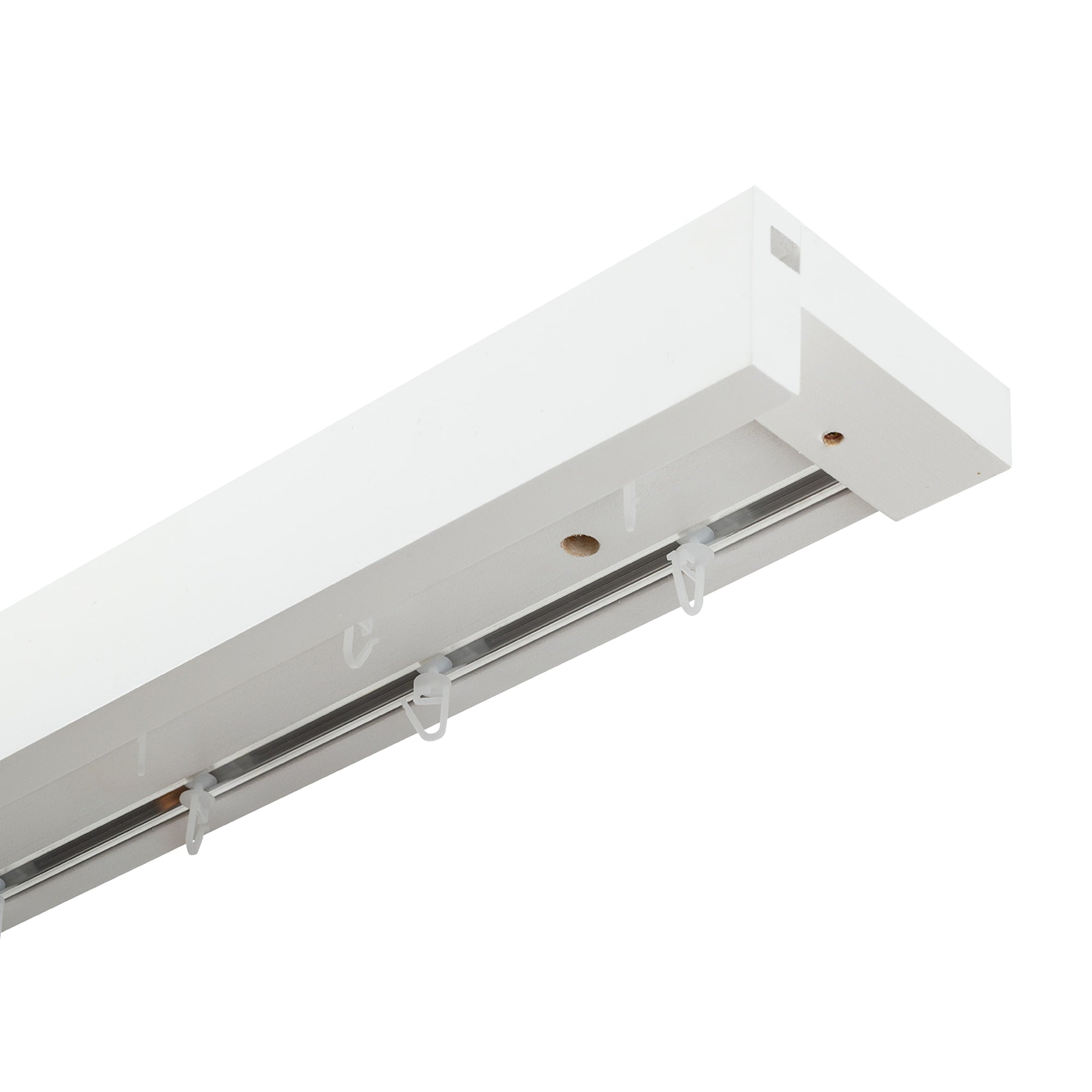 Travetto Double Curtain Track System with Wooden Decorative Valance